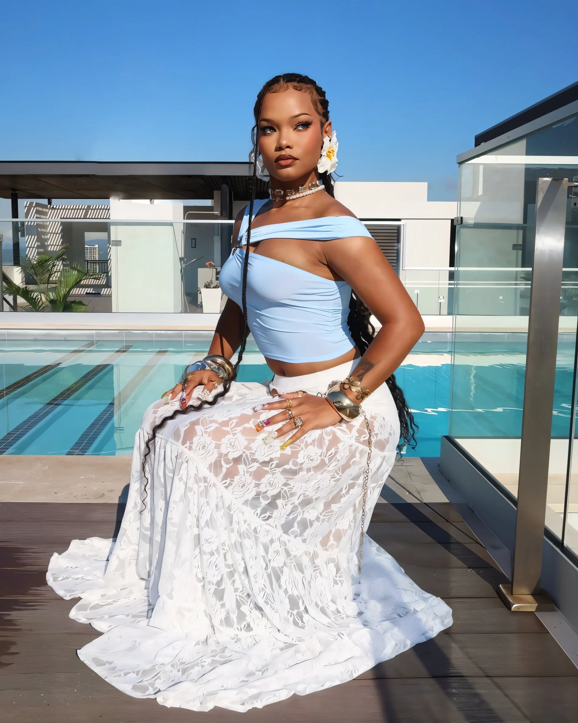 ALAIRE One-Shoulder Ring Accent Top - Image 3