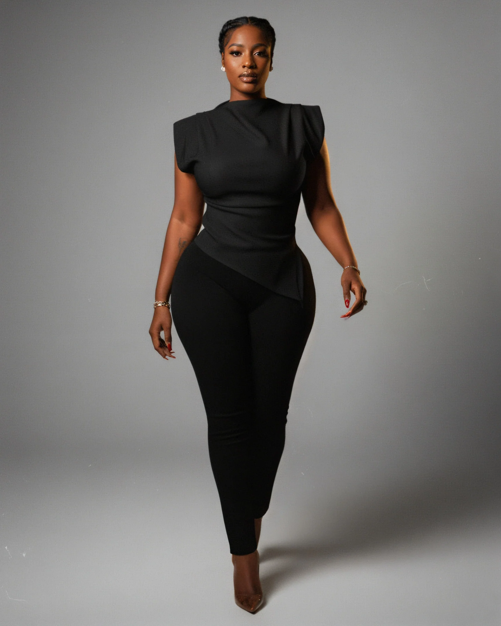 ALARMA Sculpted Asymmetric Draped Top - Image 6