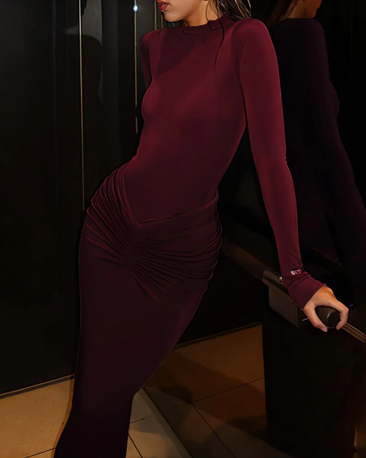 ALICE Ruched Maxi Dress - Image 7