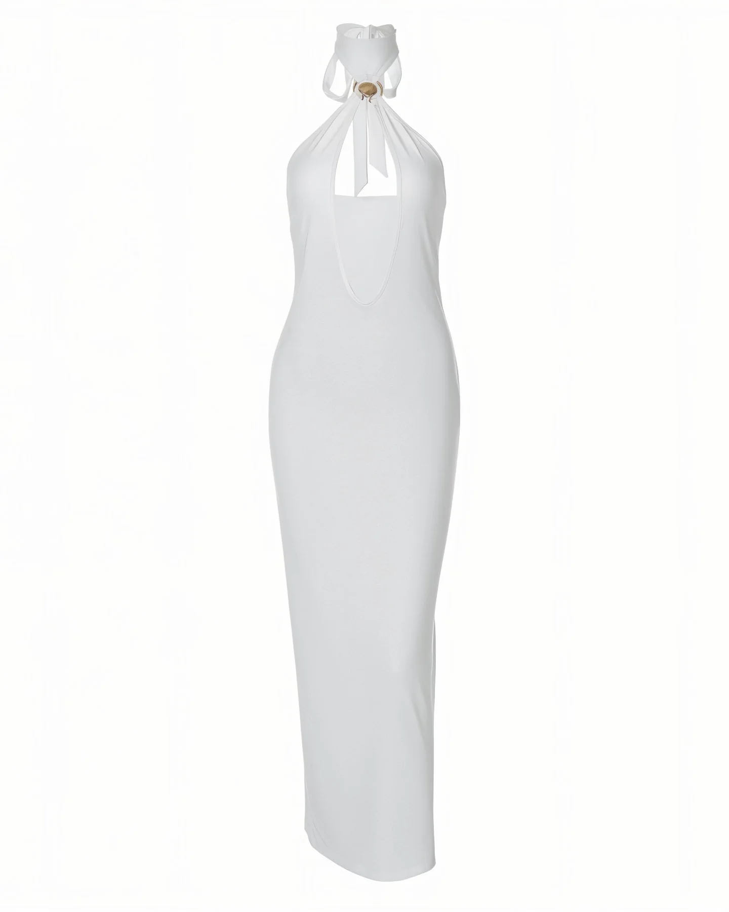 ALYSSA Halter Neck Slim Maxi Dress - Image 13