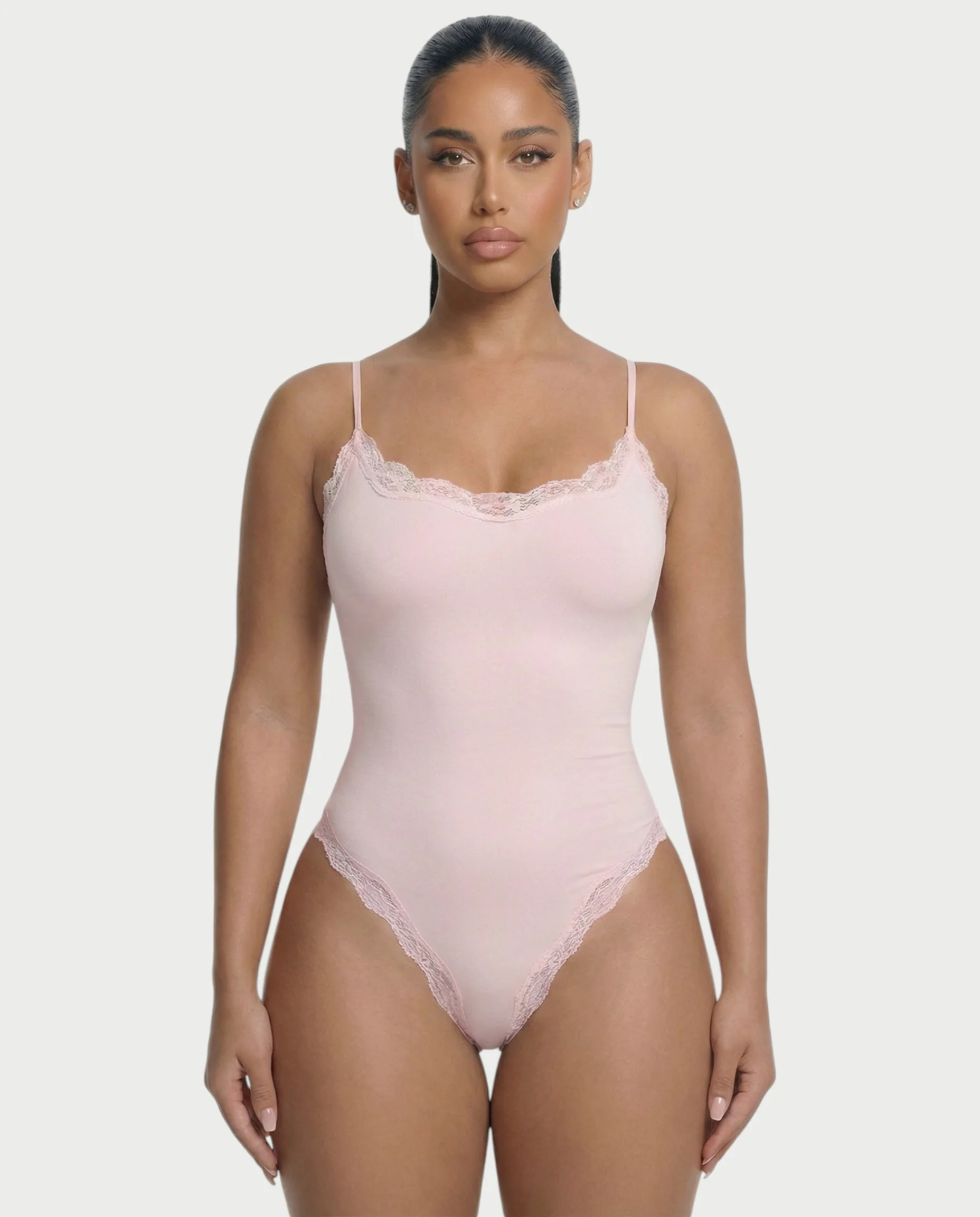 AMELYA Lace-Trim Shapewear Bodysuit - Image 11