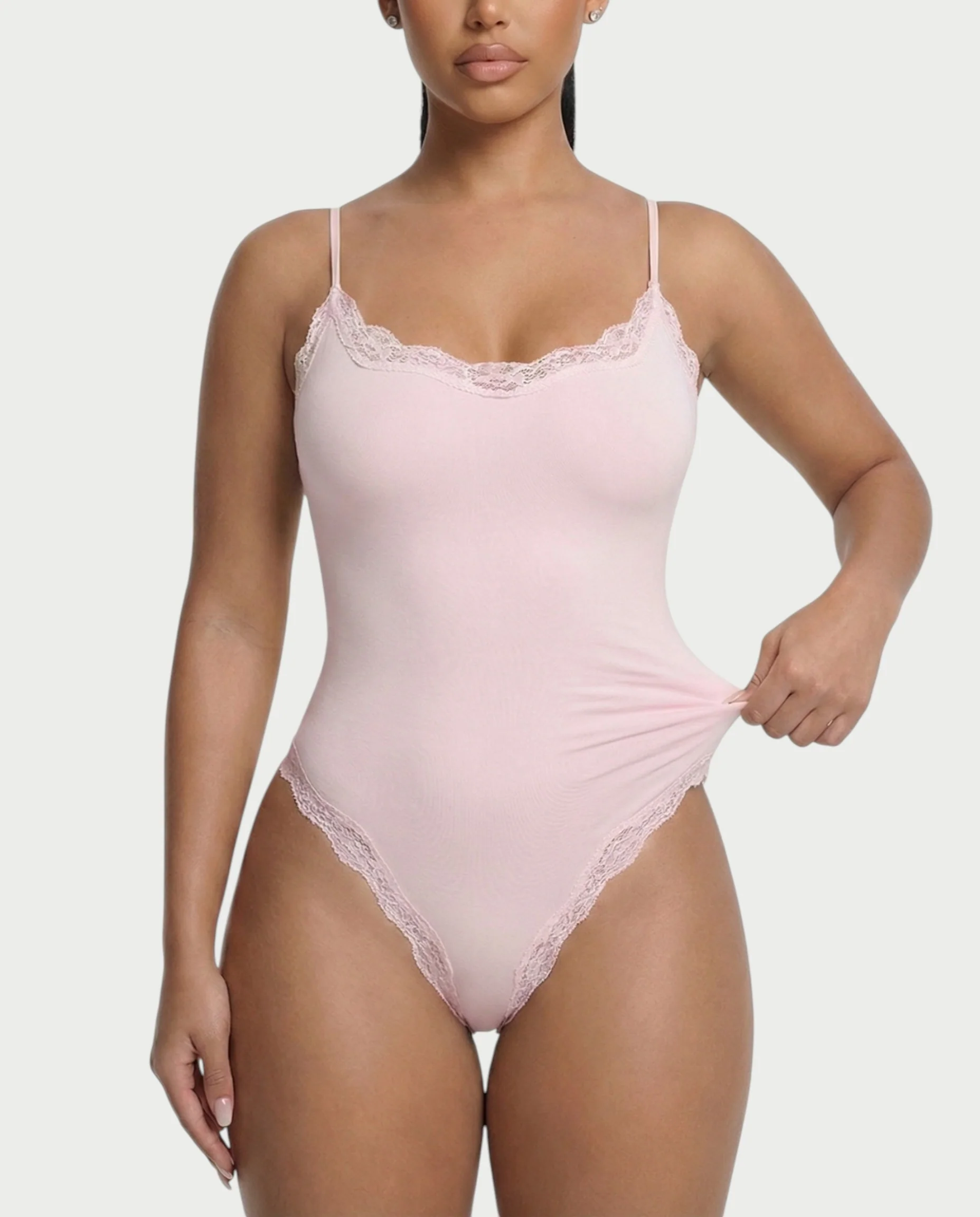 AMELYA Lace-Trim Shapewear Bodysuit - Image 12