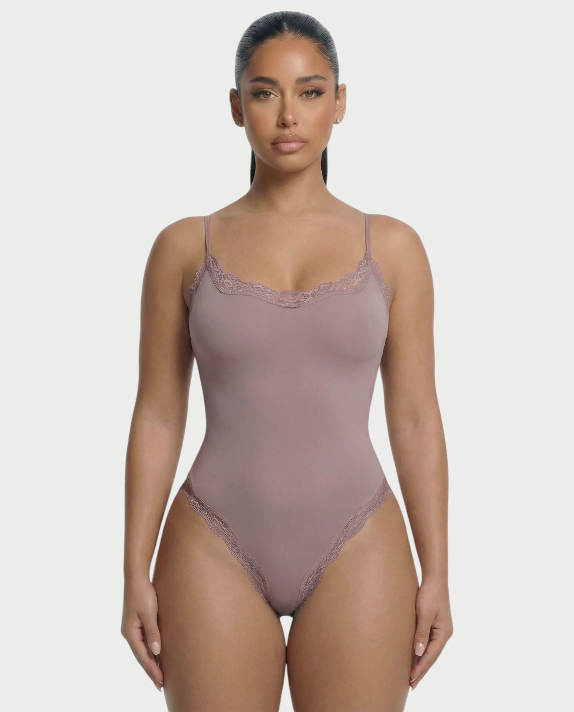 AMELYA Lace-Trim Shapewear Bodysuit - Image 16
