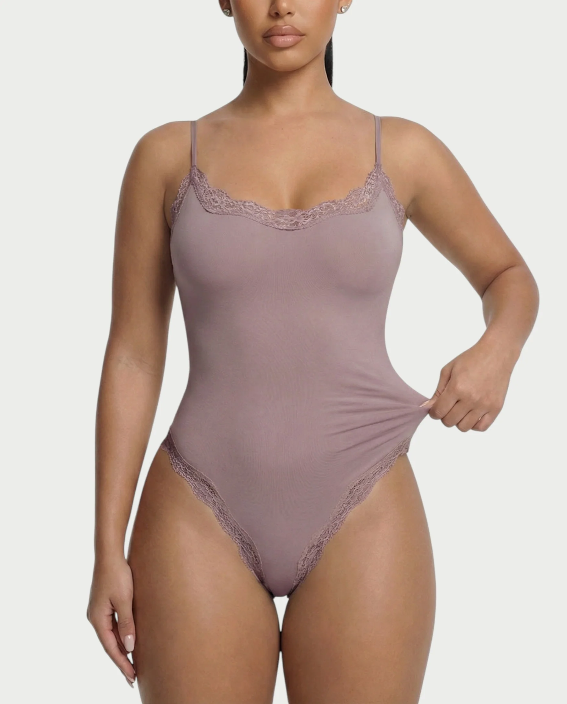 AMELYA Lace-Trim Shapewear Bodysuit - Image 17