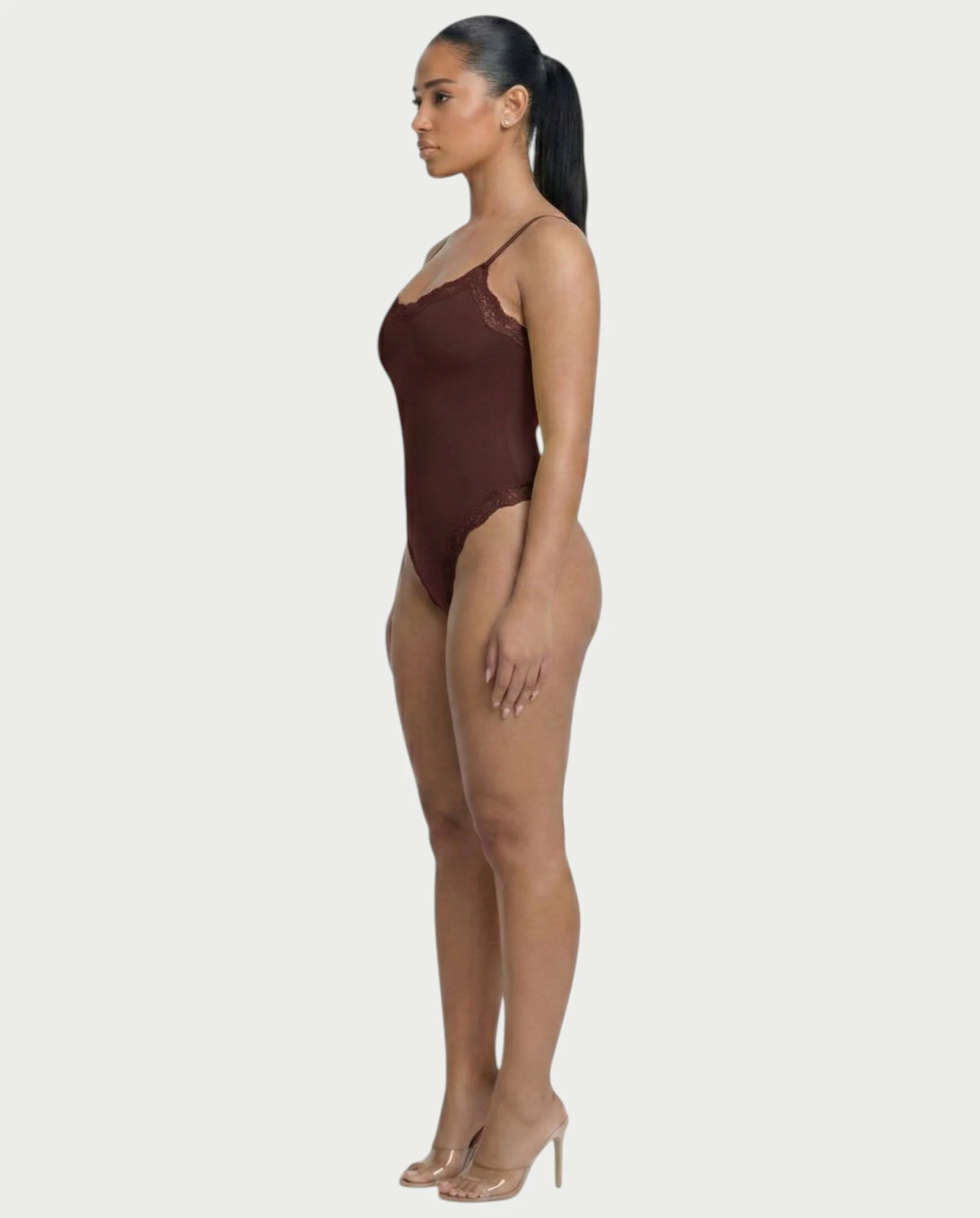 AMELYA Lace-Trim Shapewear Bodysuit - Image 23