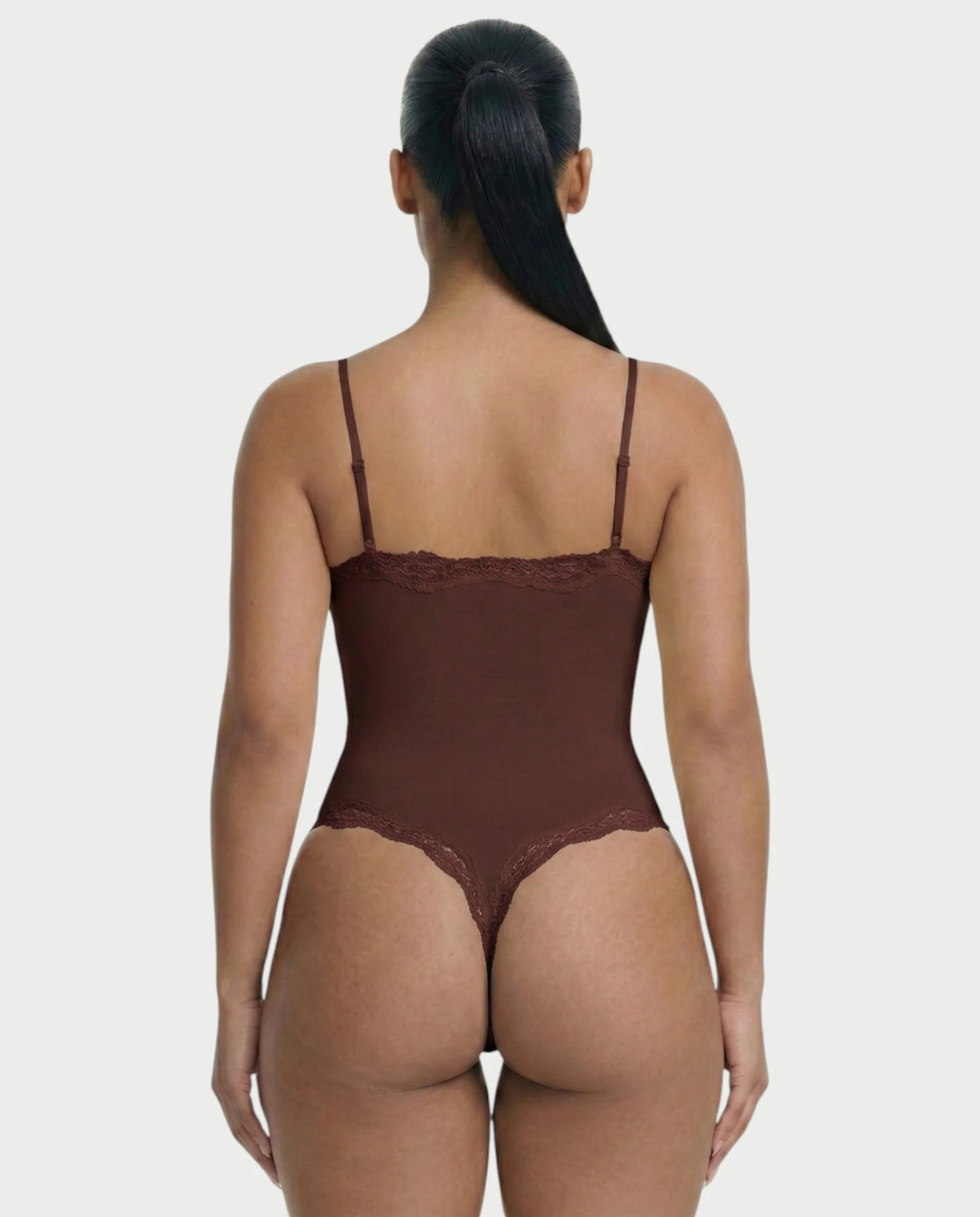 AMELYA Lace-Trim Shapewear Bodysuit - Image 24