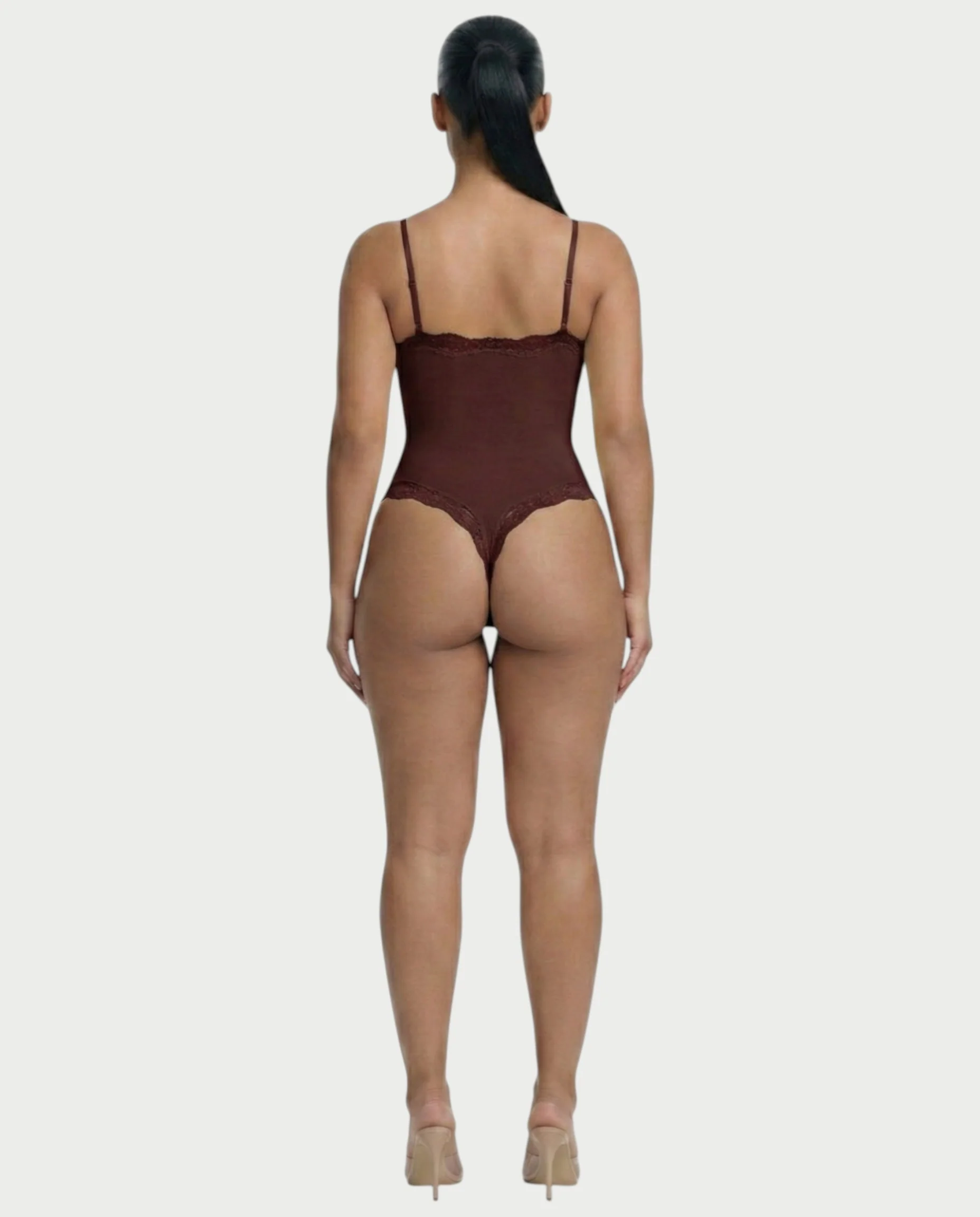 AMELYA Lace-Trim Shapewear Bodysuit - Image 25