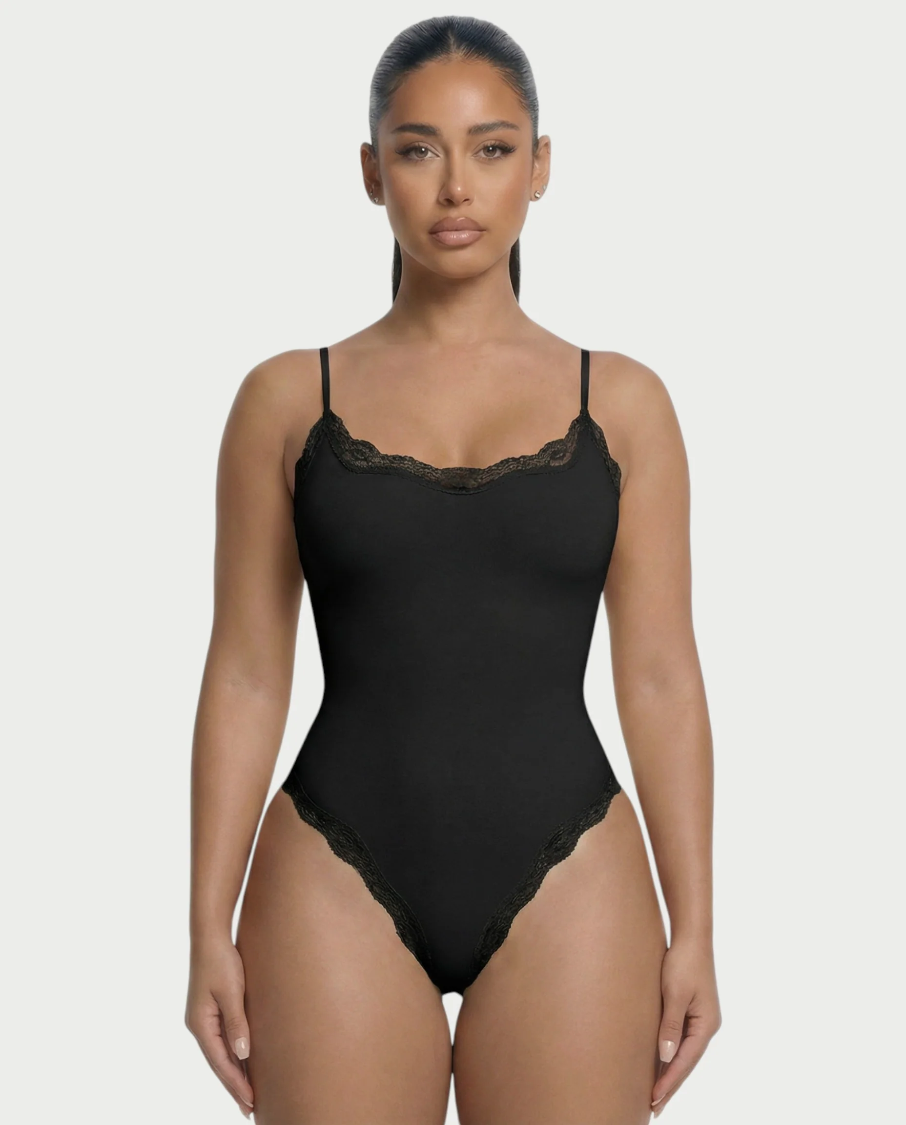 AMELYA Lace-Trim Shapewear Bodysuit - Image 26