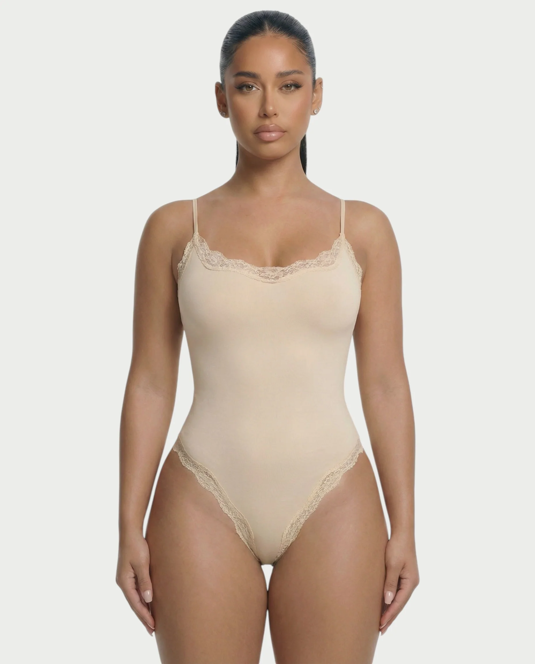 AMELYA Lace-Trim Shapewear Bodysuit - Image 6