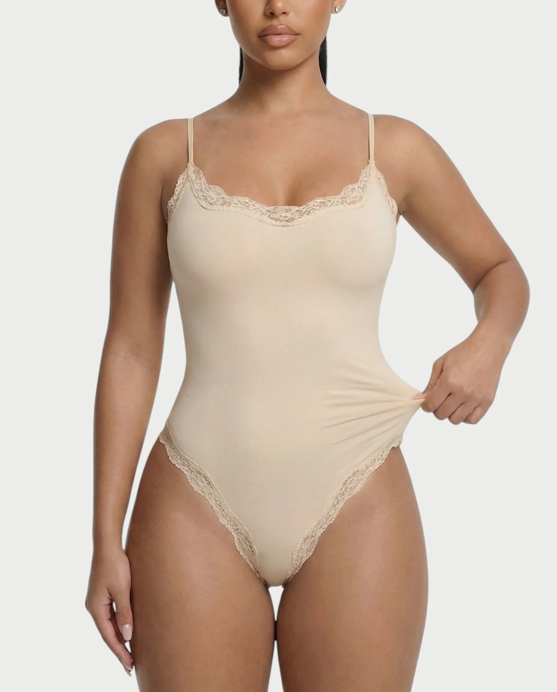 AMELYA Lace-Trim Shapewear Bodysuit - Image 7