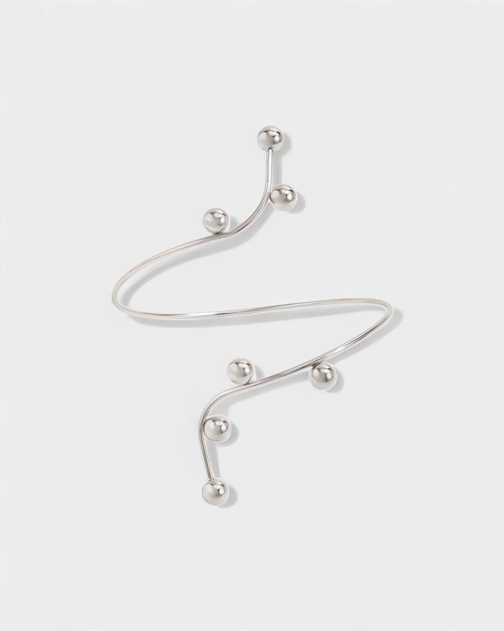 ANAYLA Metal Ball Accent Arm Cuff Bracelet - Image 6