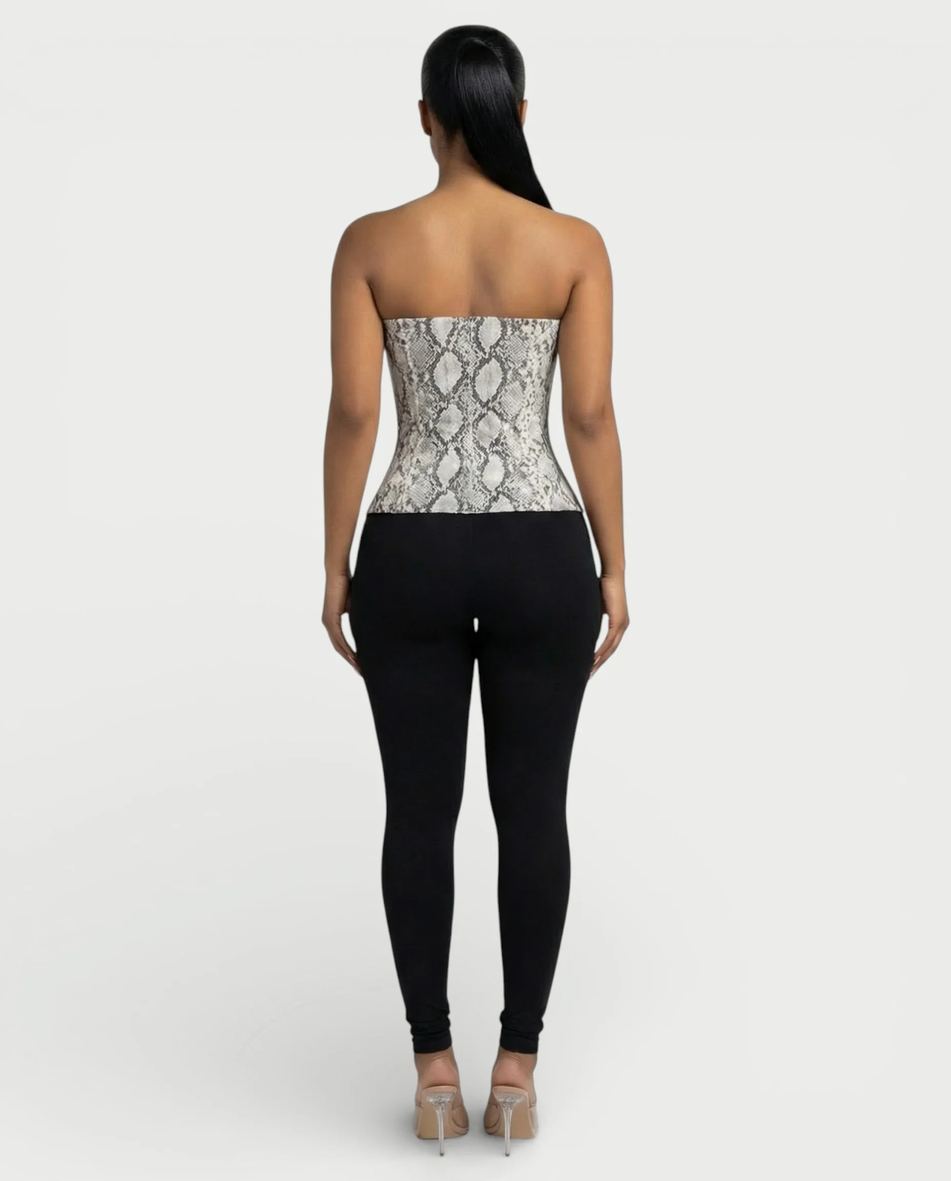 ANDRA Serpent Print Lace-Up Corset Top - Image 4