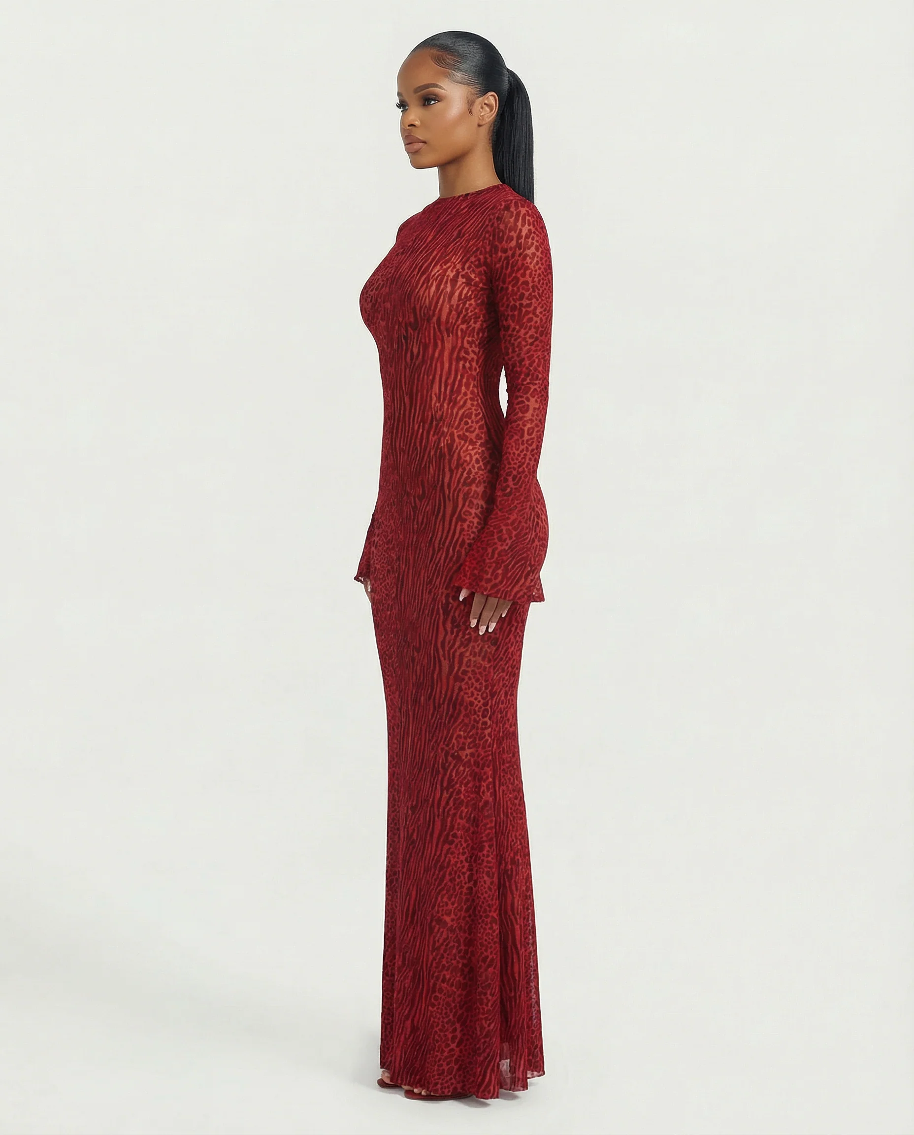 ASHLEY Mesh Open Back Maxi Dress - Image 3