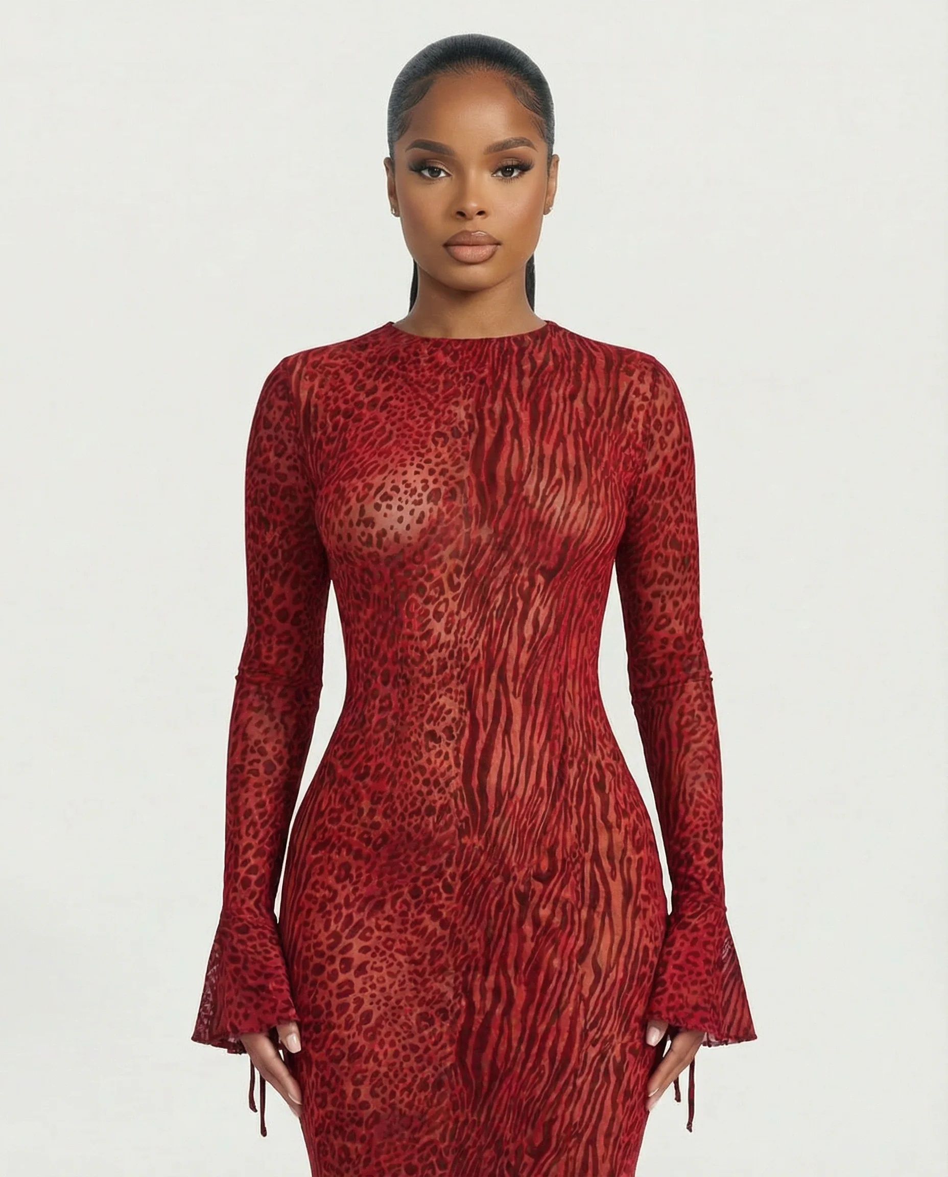 ASHLEY Mesh Open Back Maxi Dress - Image 4