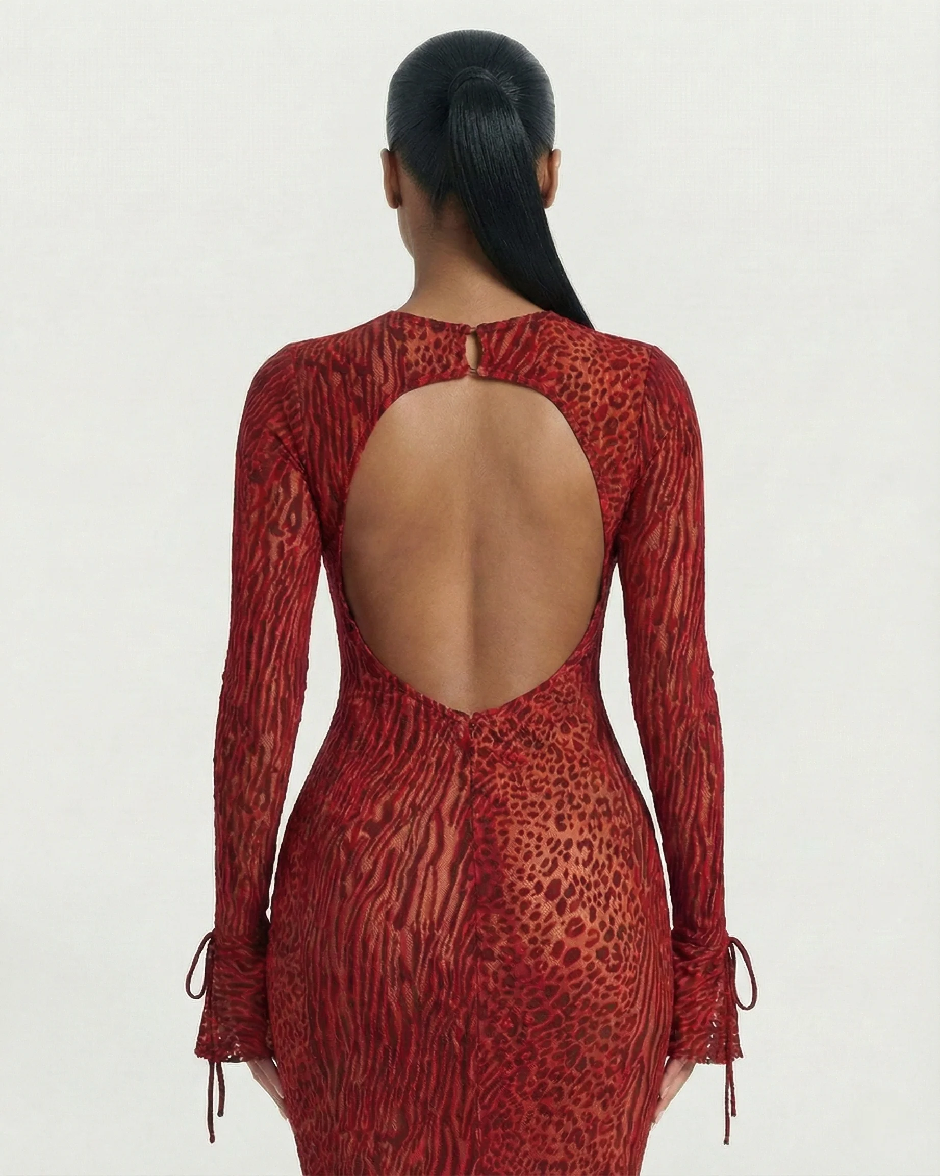 ASHLEY Mesh Open Back Maxi Dress - Image 5