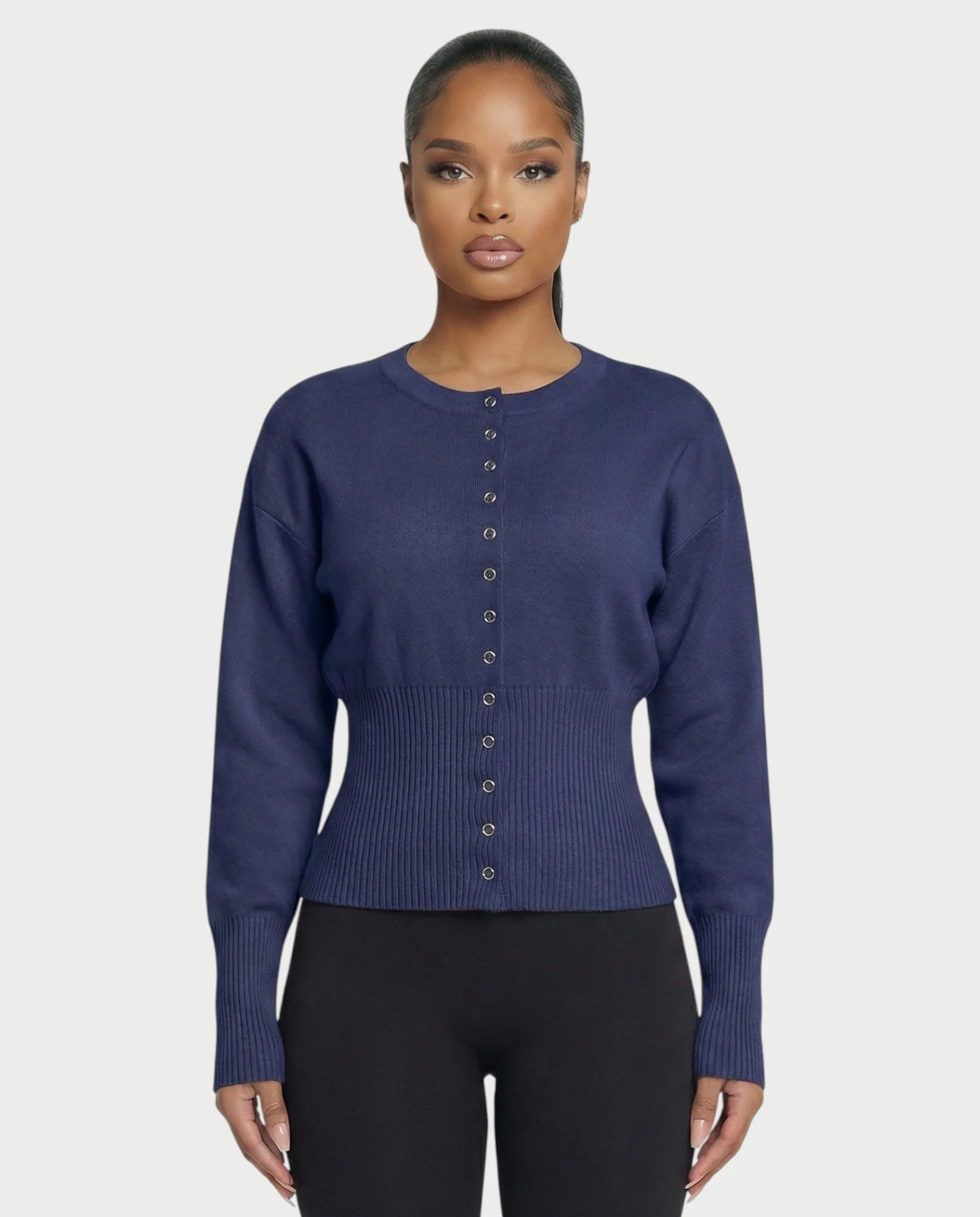 Button-Up Long Sleeve Cardigan - Image 17