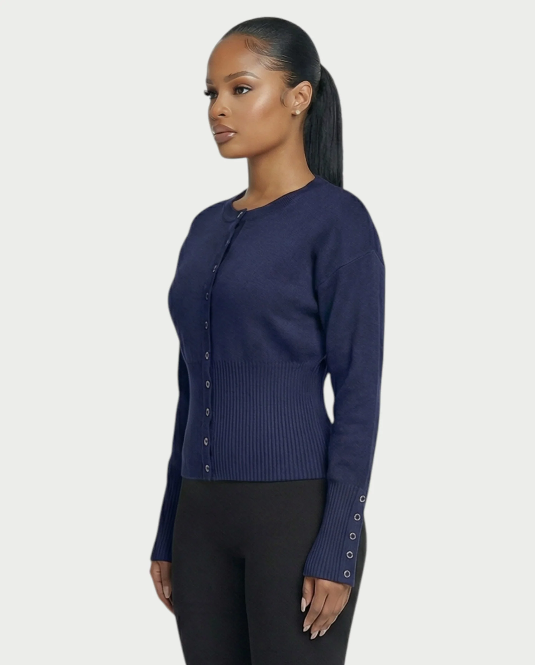 Button-Up Long Sleeve Cardigan - Image 19