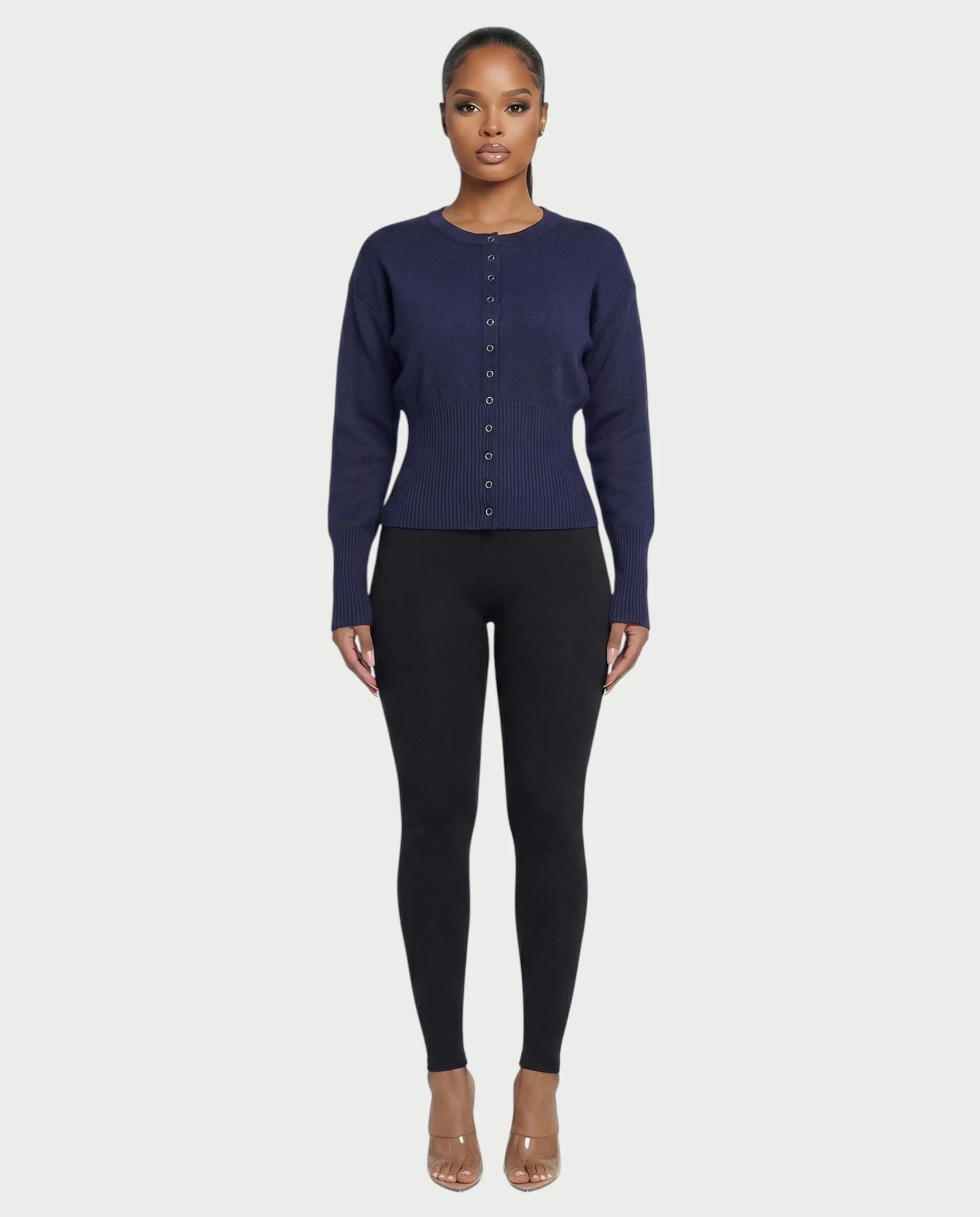 Button-Up Long Sleeve Cardigan - Image 20