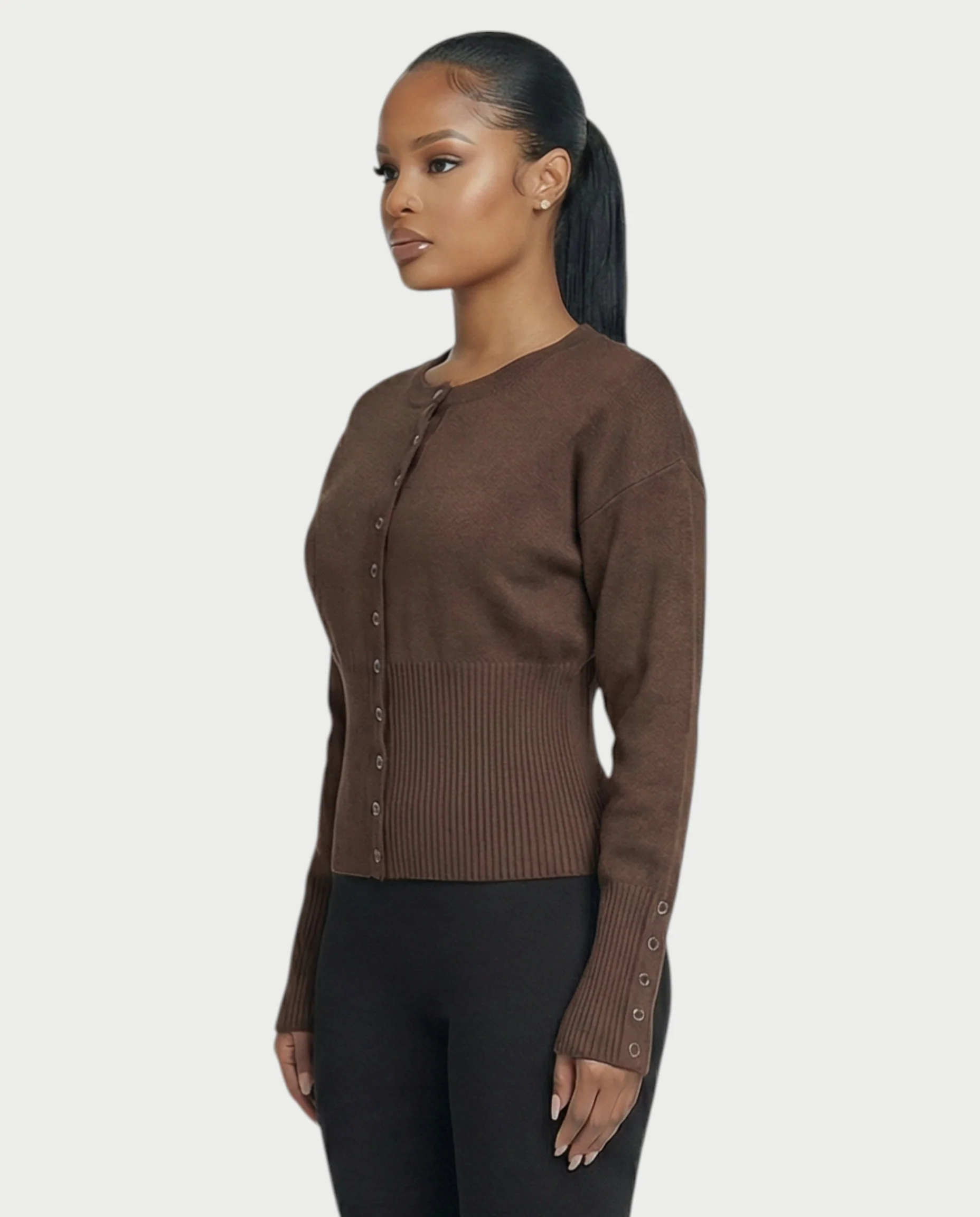 Button-Up Long Sleeve Cardigan - Image 23