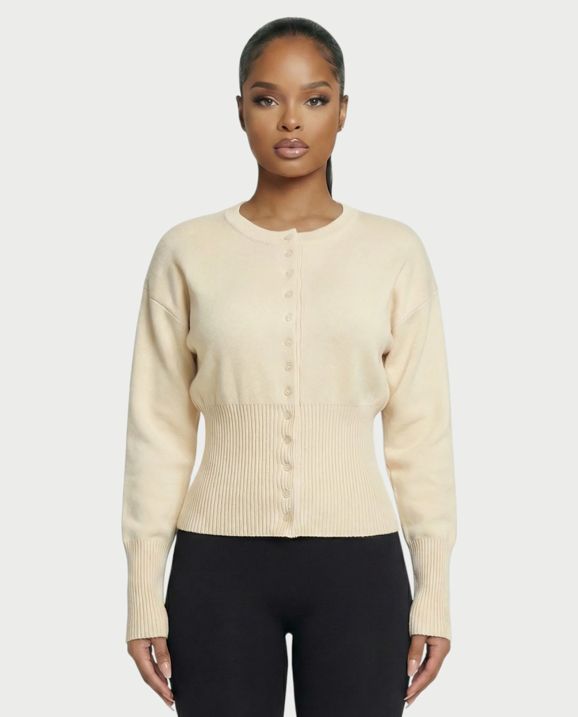 Button-Up Long Sleeve Cardigan - Image 5