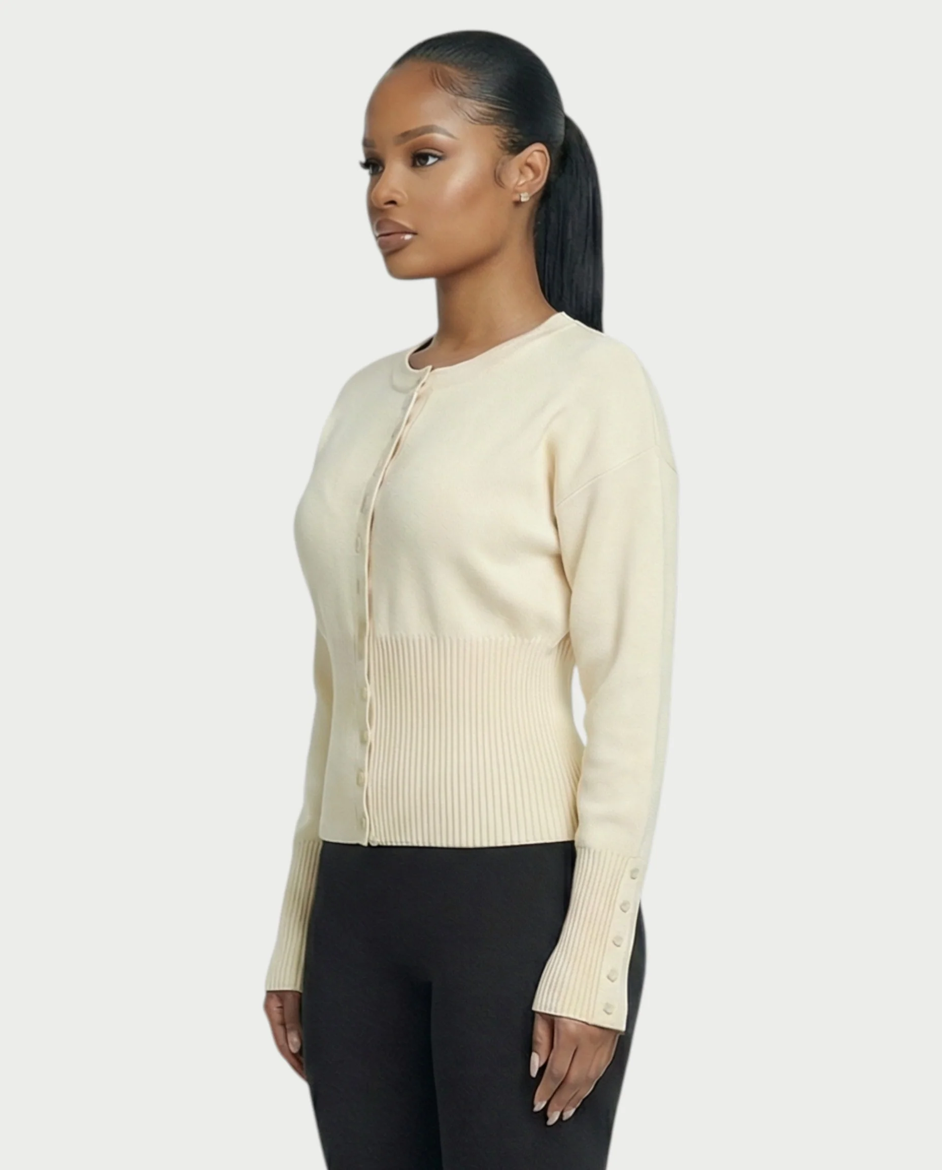 Button-Up Long Sleeve Cardigan - Image 7