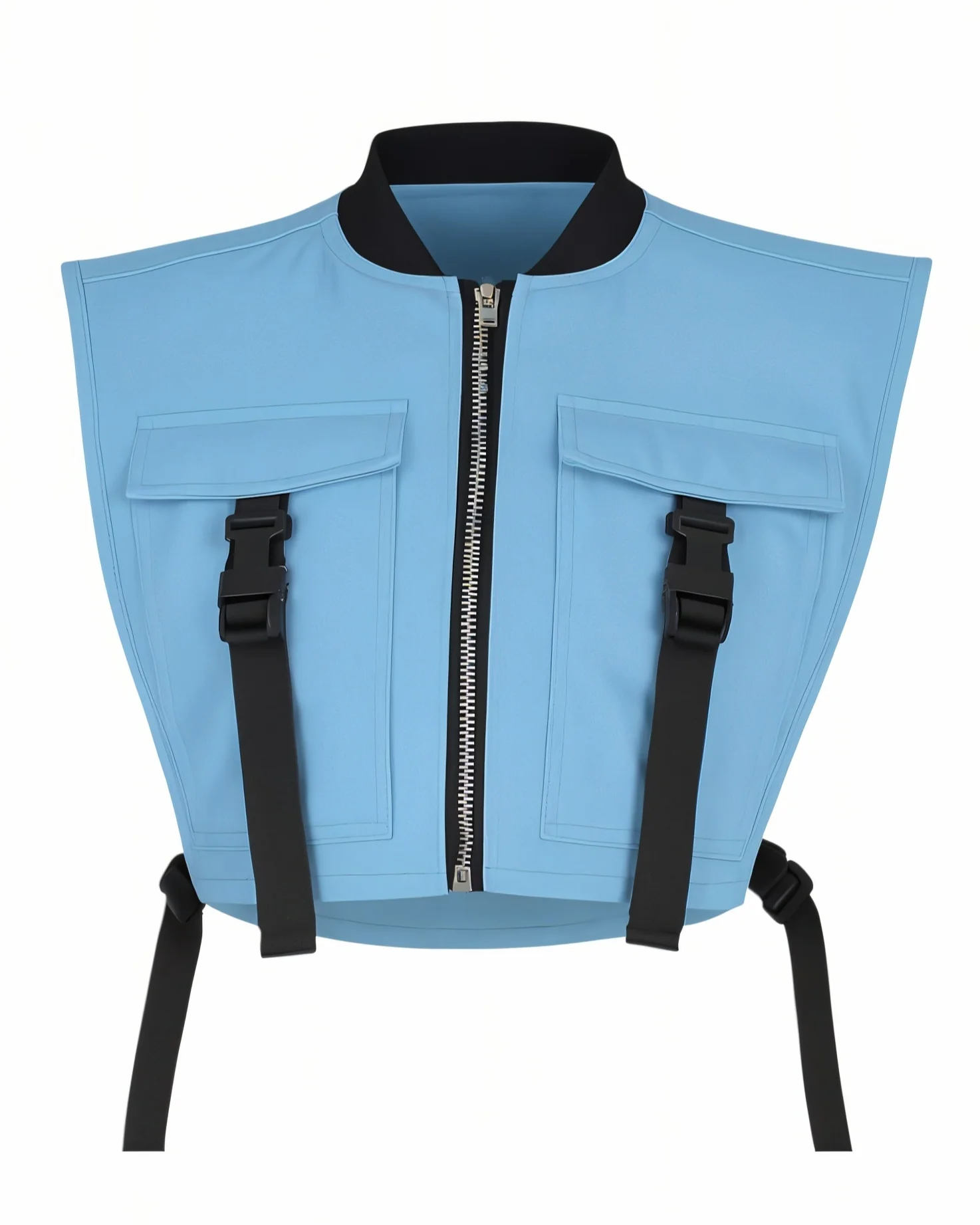 CANDICE Cropped Flap Pocket Buckle Detail Vest - Image 12