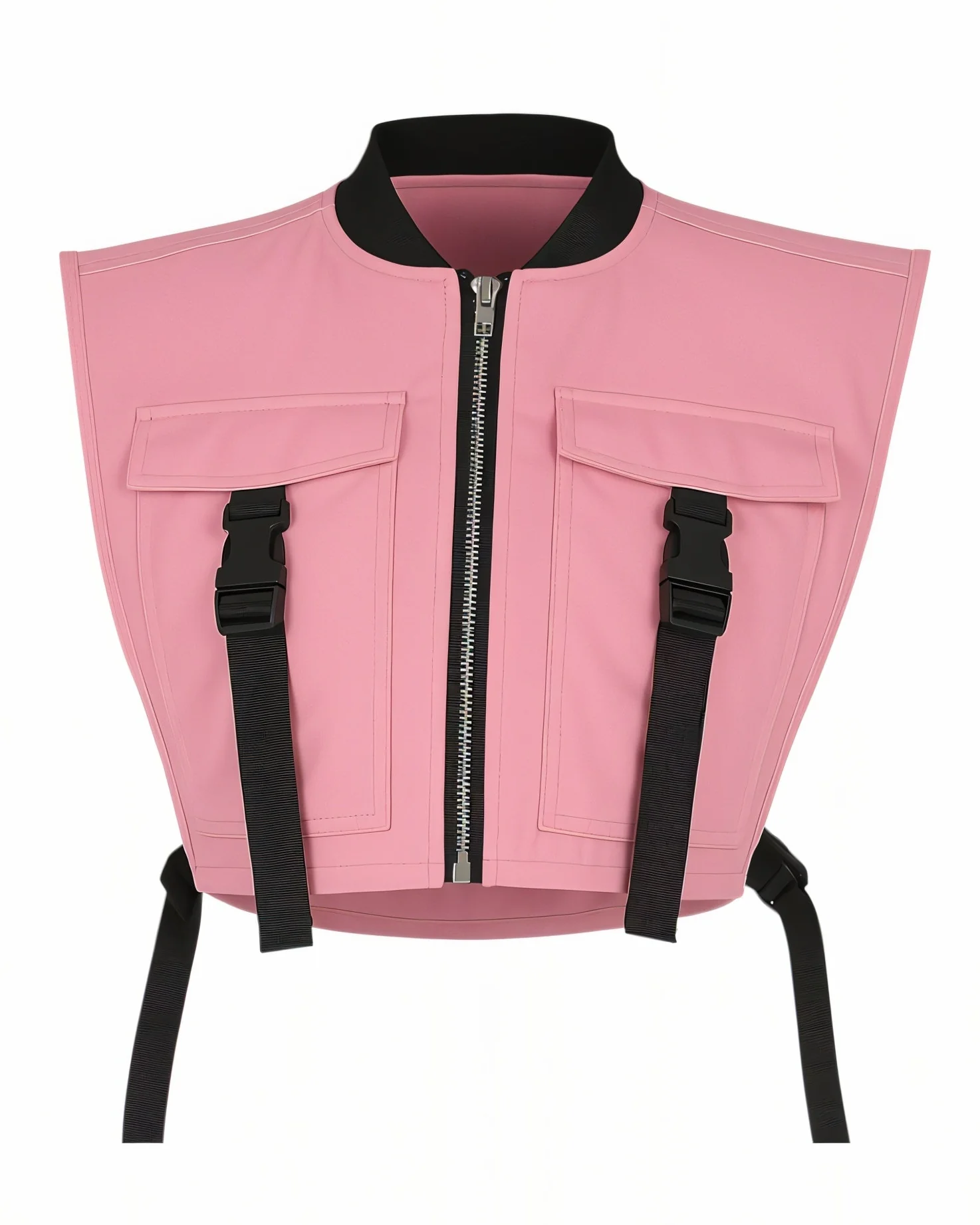 CANDICE Cropped Flap Pocket Buckle Detail Vest - Image 8