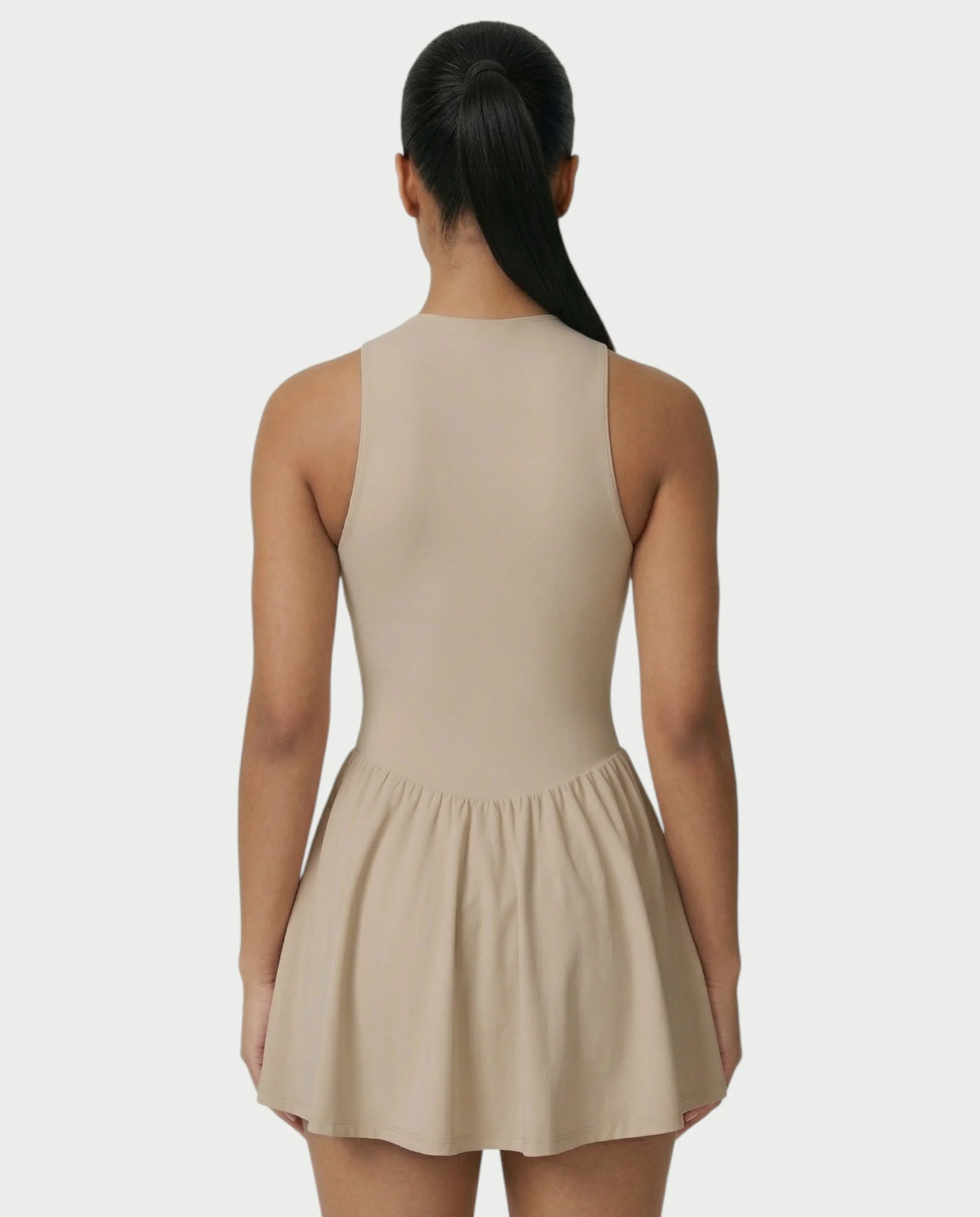 CAPRICE Zip-Front Sport Flared Tennis Skirt Mini Dress - Image 25