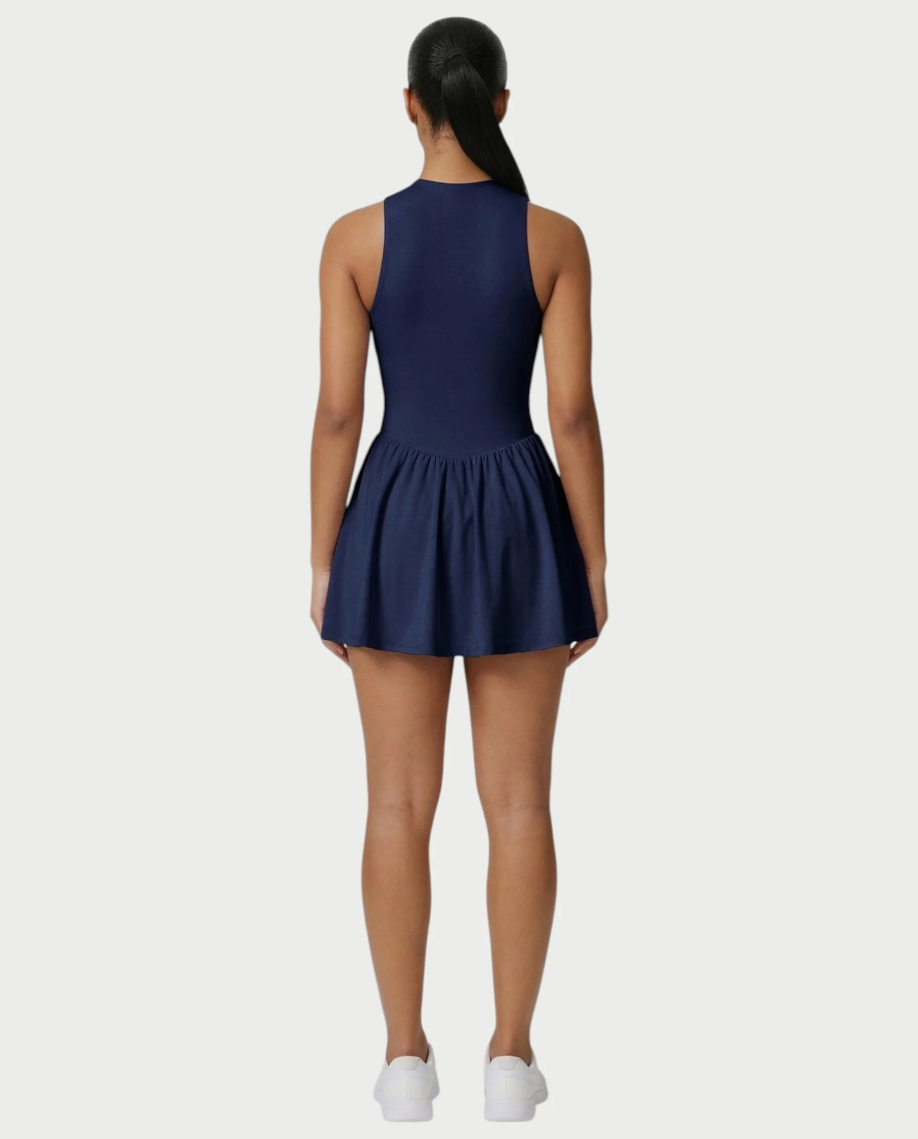 CAPRICE Zip-Front Sport Flared Tennis Skirt Mini Dress - Image 27