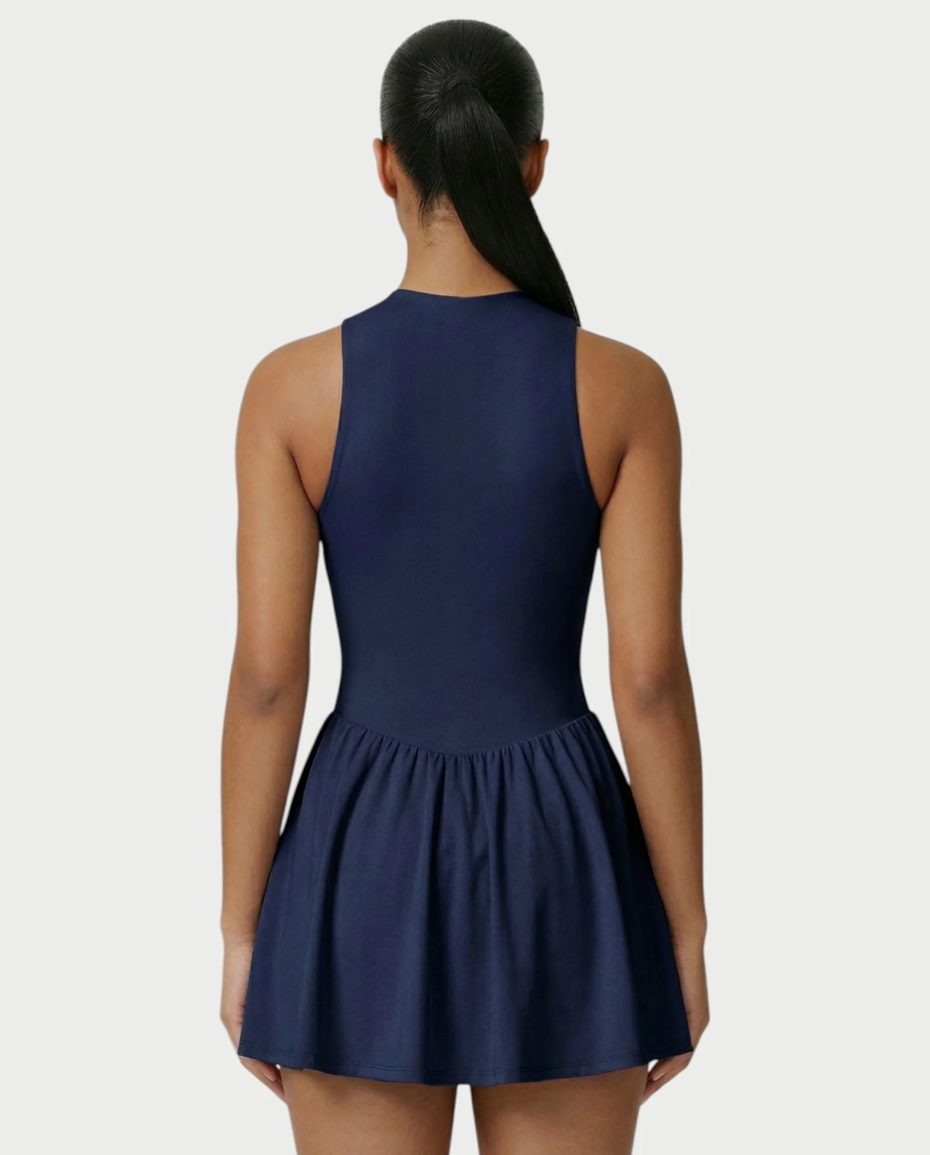 CAPRICE Zip-Front Sport Flared Tennis Skirt Mini Dress - Image 30