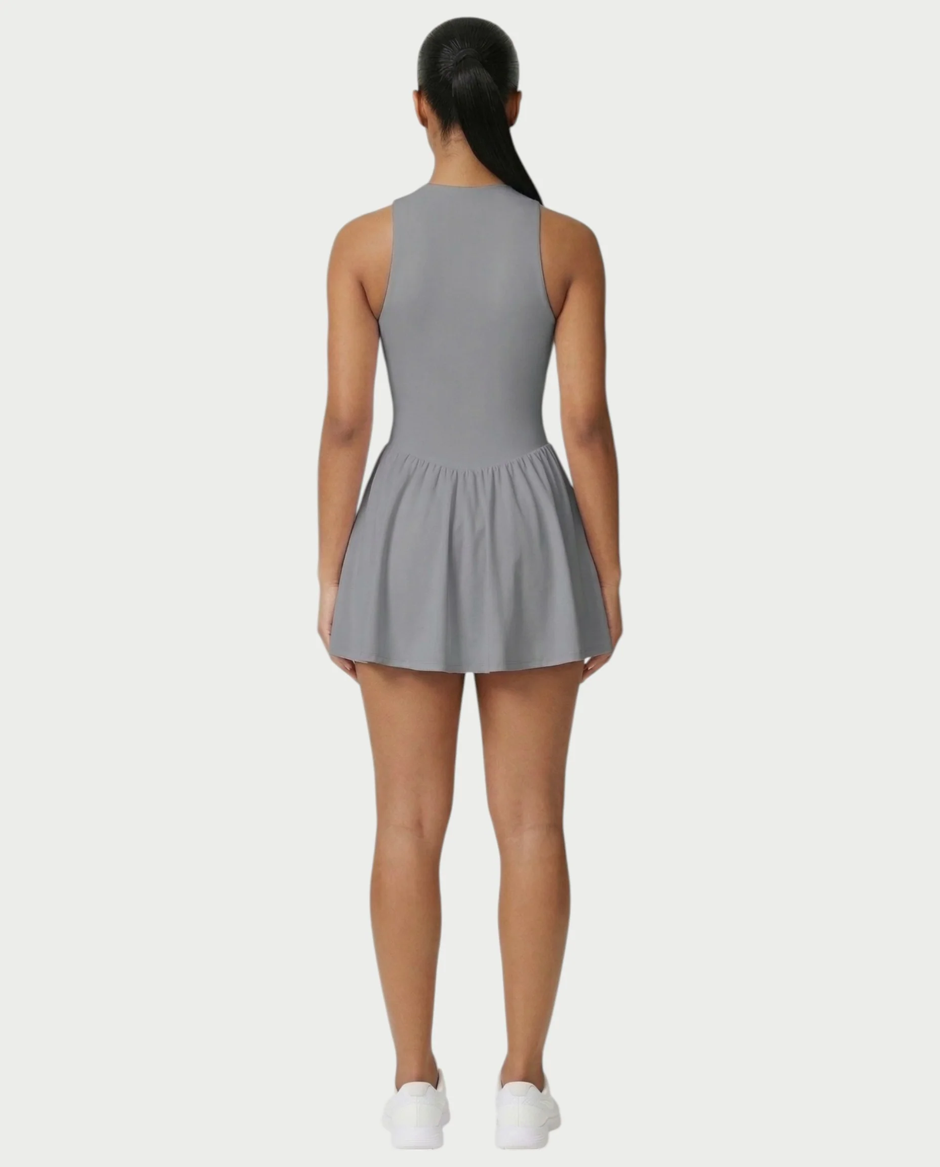 CAPRICE Zip-Front Sport Flared Tennis Skirt Mini Dress - Image 32