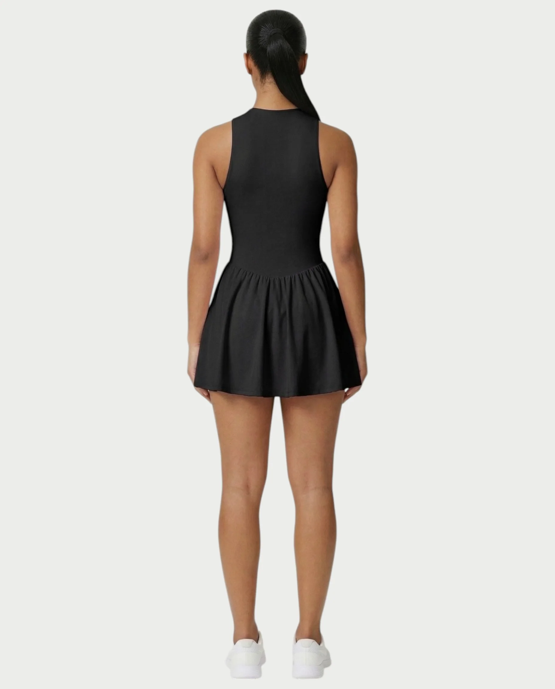 CAPRICE Zip-Front Sport Flared Tennis Skirt Mini Dress - Image 37