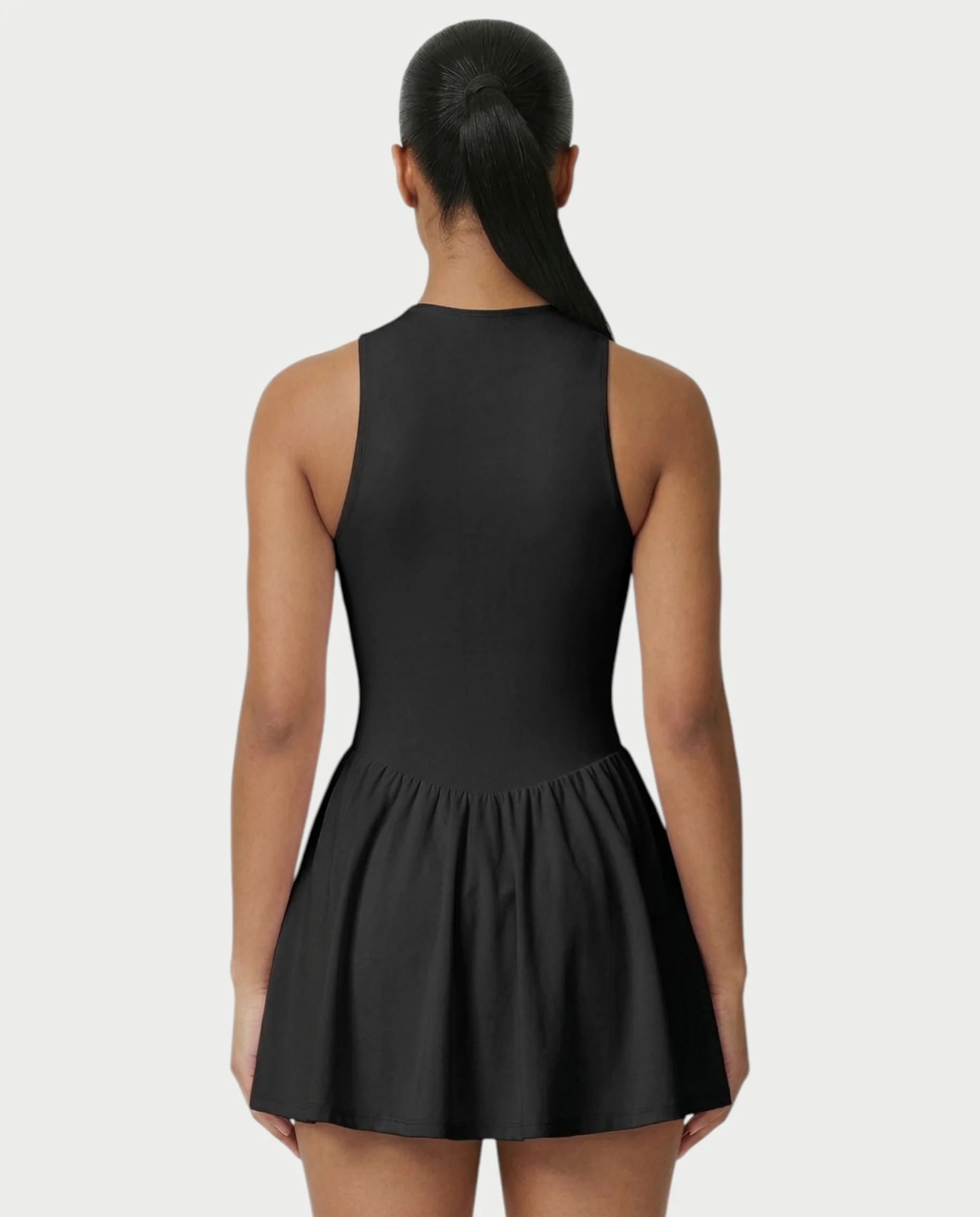 CAPRICE Zip-Front Sport Flared Tennis Skirt Mini Dress - Image 40