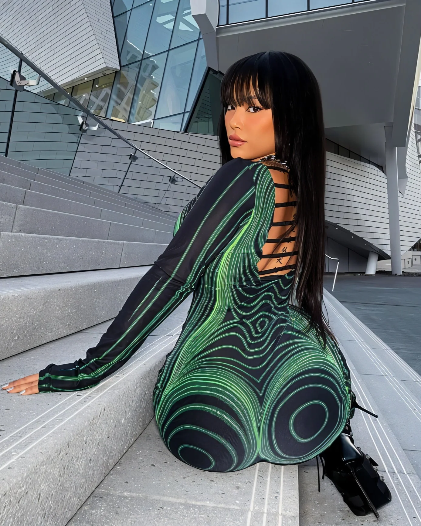 CARLA Backless Slim Round Neck Maxi Dress - Image 6