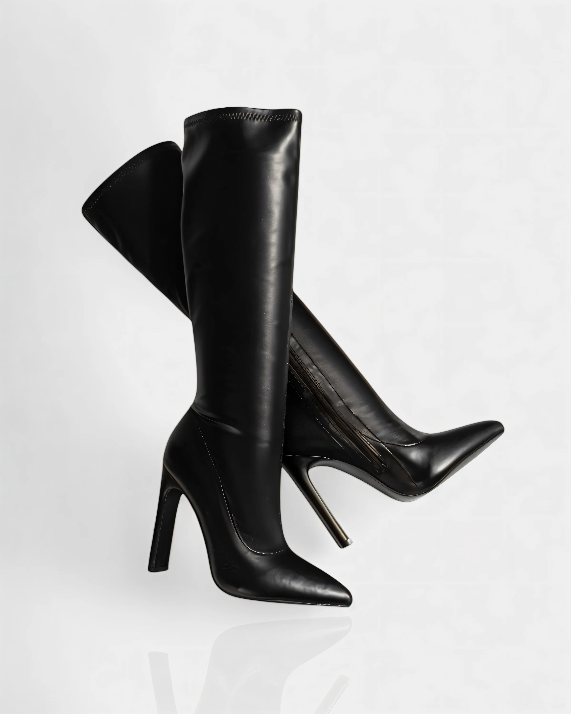 CHARLIE Faux Leather Knee-High Boots - Image 4