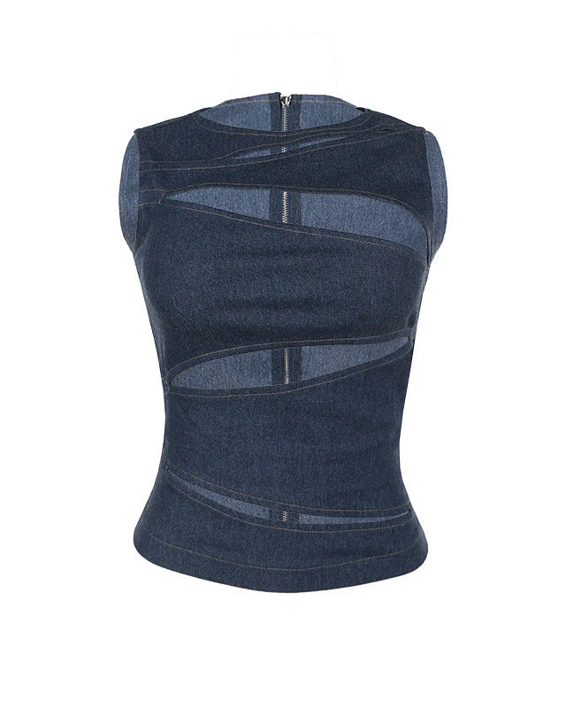 DINA Denim Cutout Top - Image 5