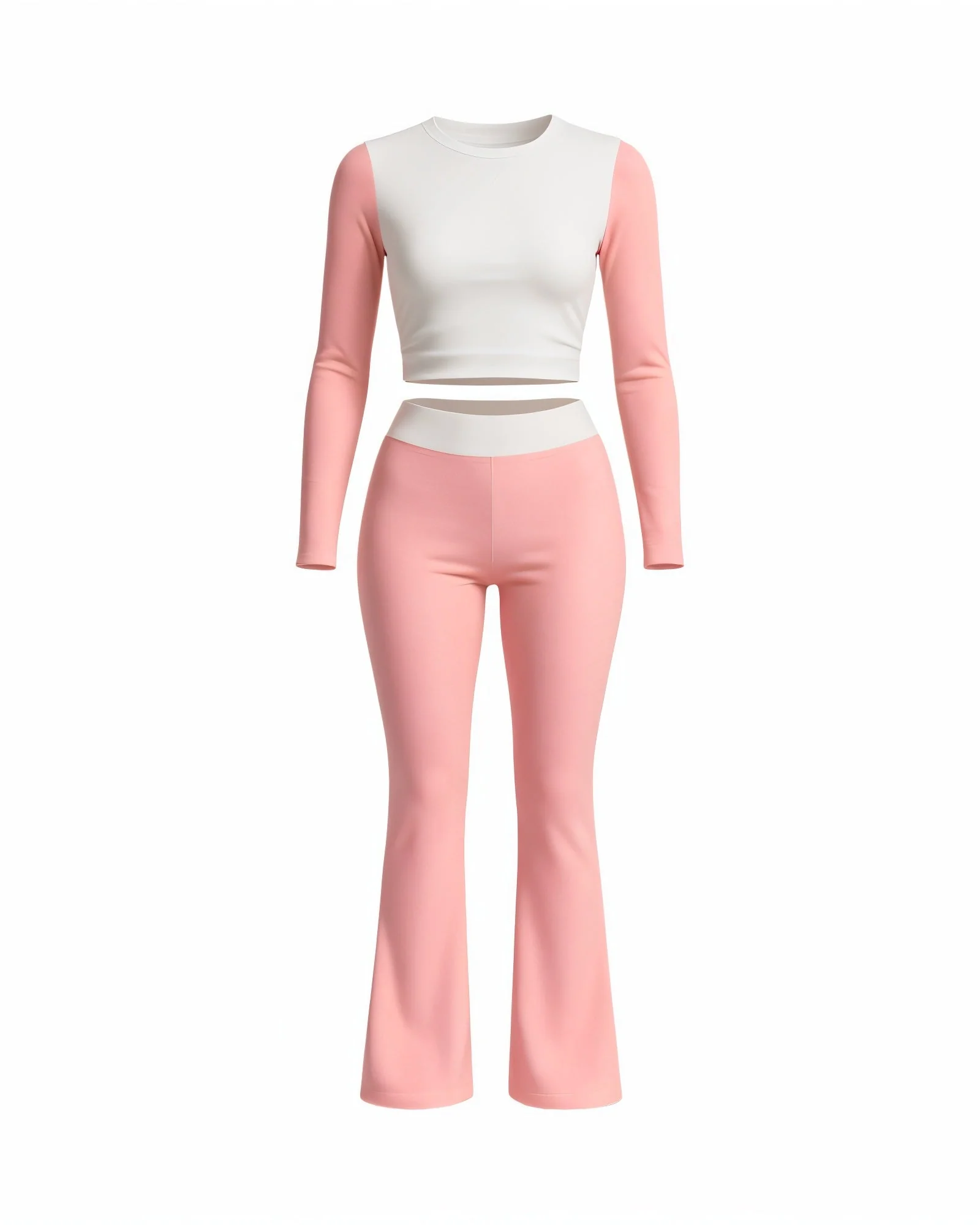 EMELIA Contrast Long Sleeve Top & Flare Pants Set - Image 5