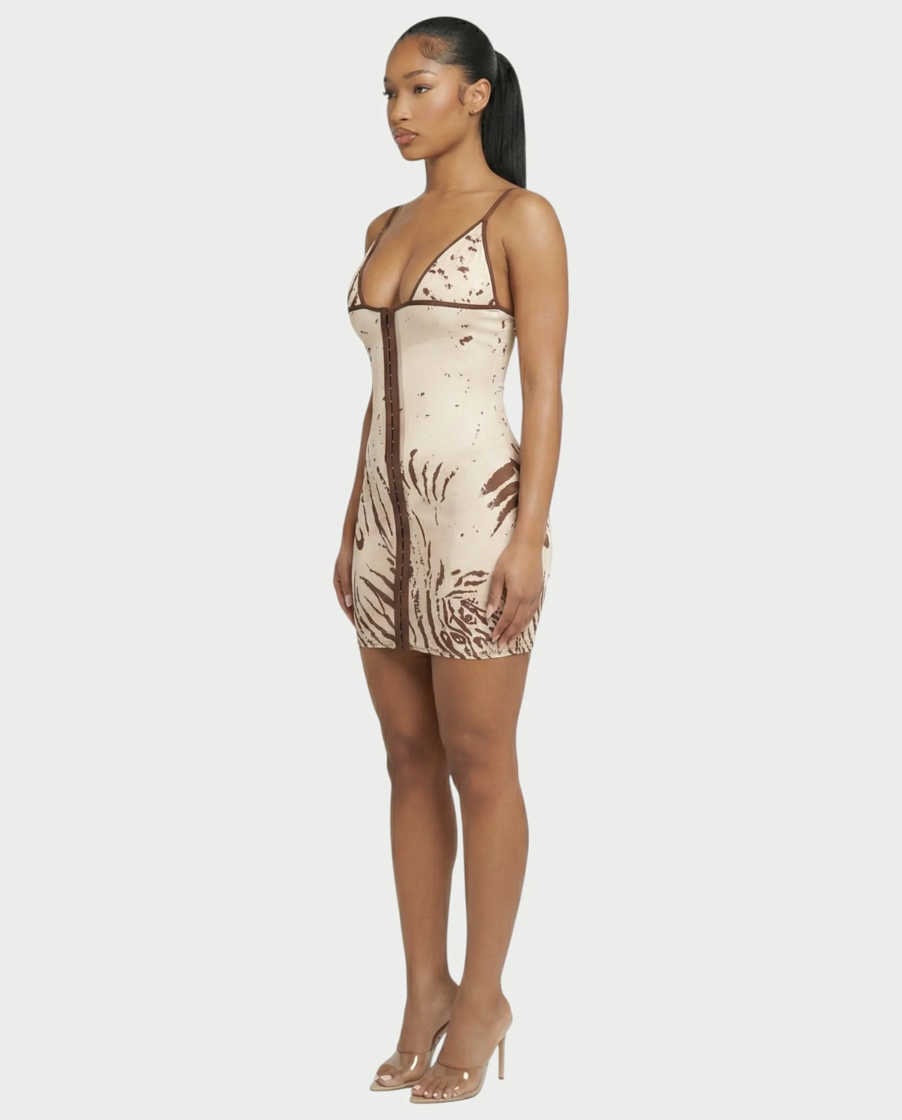 EMILIA Zebra Print Bodycon Mini Dress - Image 3