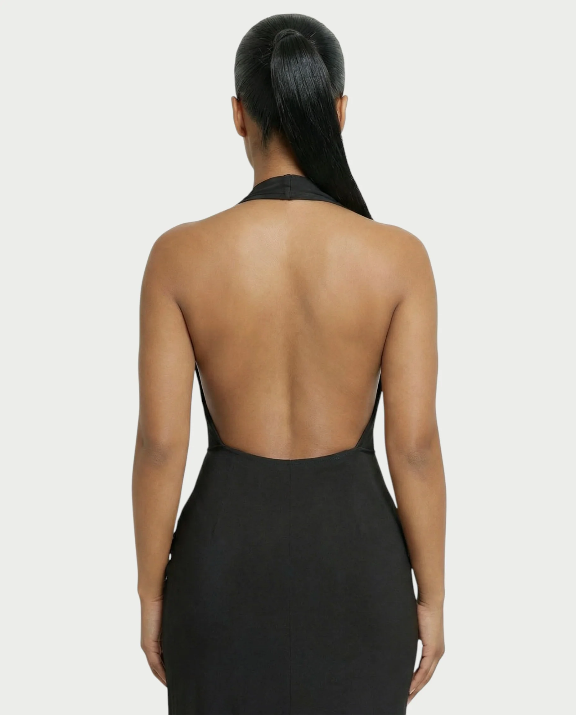 ERAYA Halter Neck Thigh-High Slit Maxi Dress - Image 10