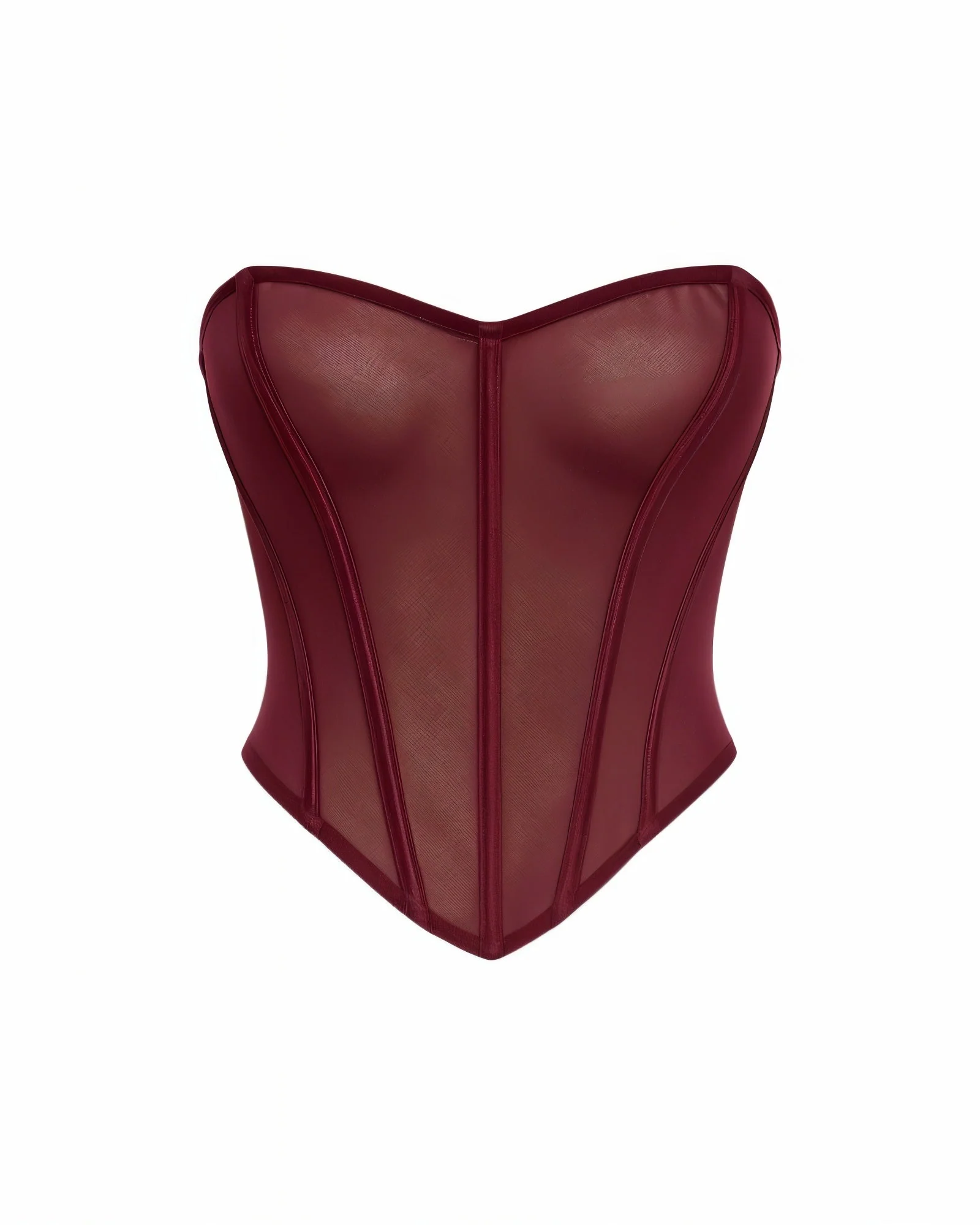 ERICH Structured Sheer Mesh Boned Corset Top - Image 5