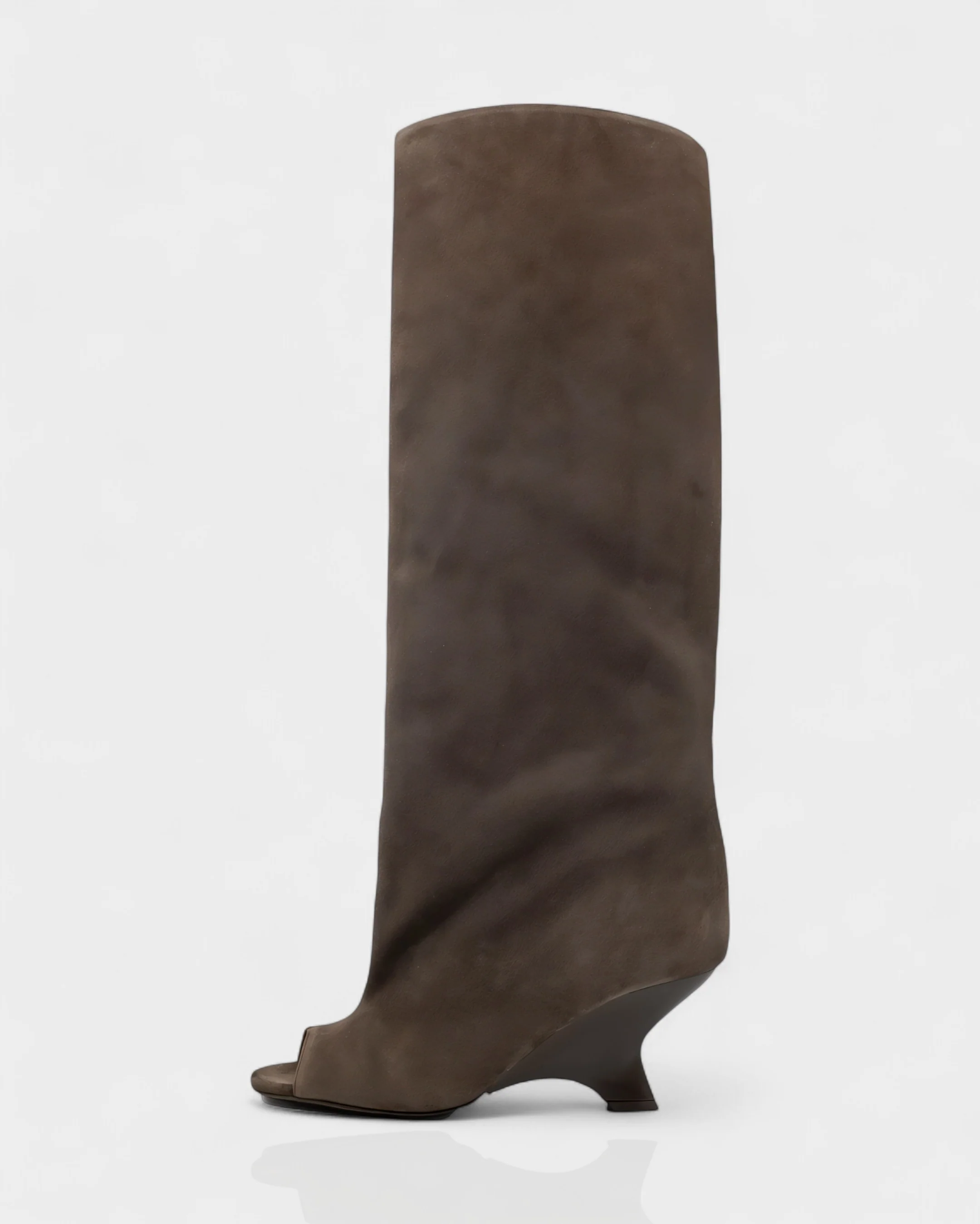 HELIRA Peep Toe Wedge Knee High Boots - Image 13