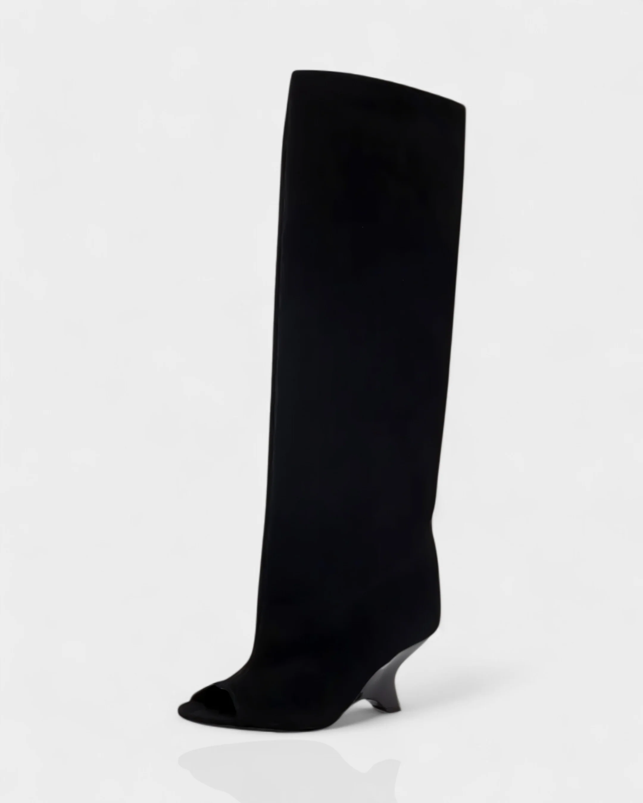 HELIRA Peep Toe Wedge Knee High Boots - Image 16