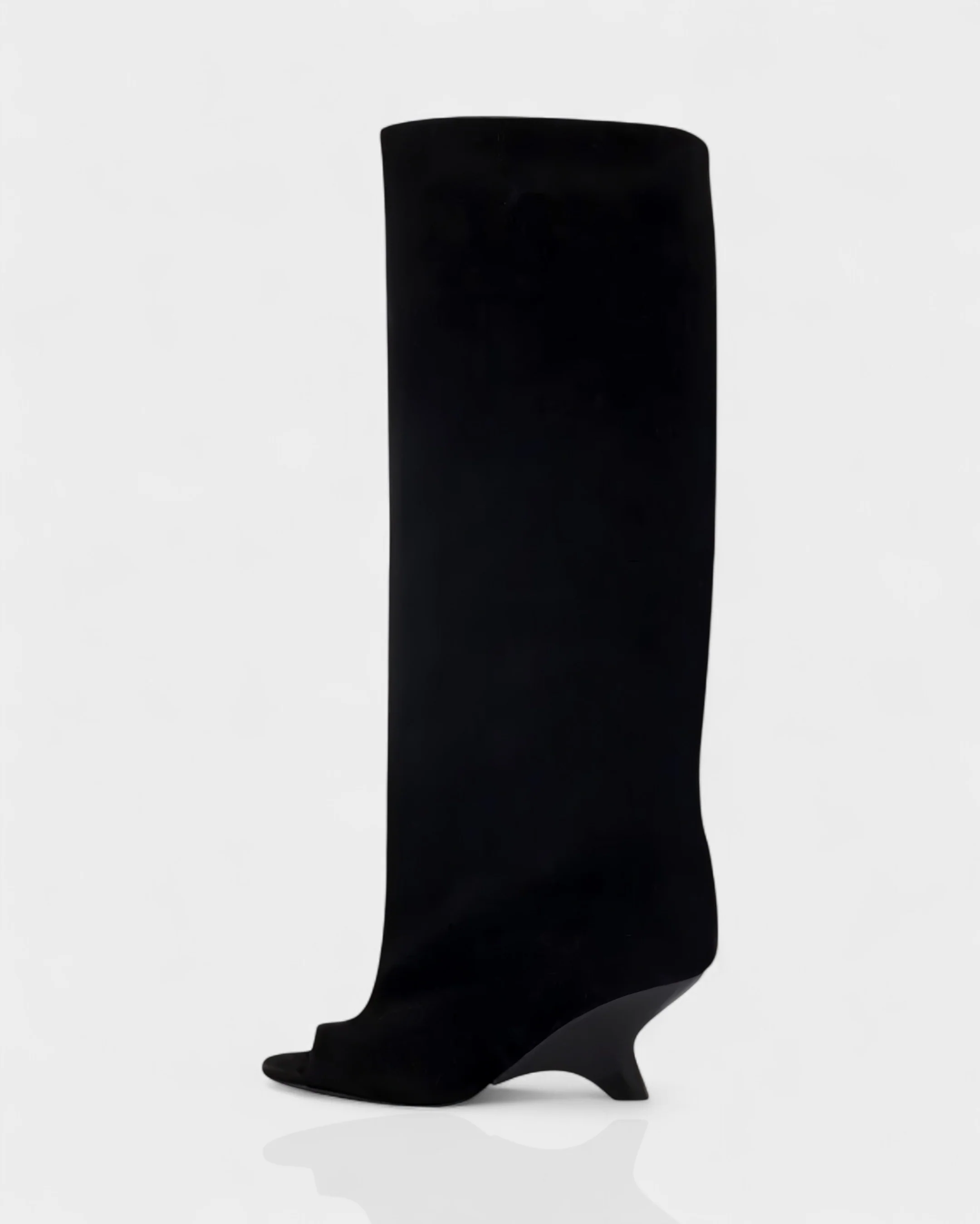 HELIRA Peep Toe Wedge Knee High Boots - Image 17