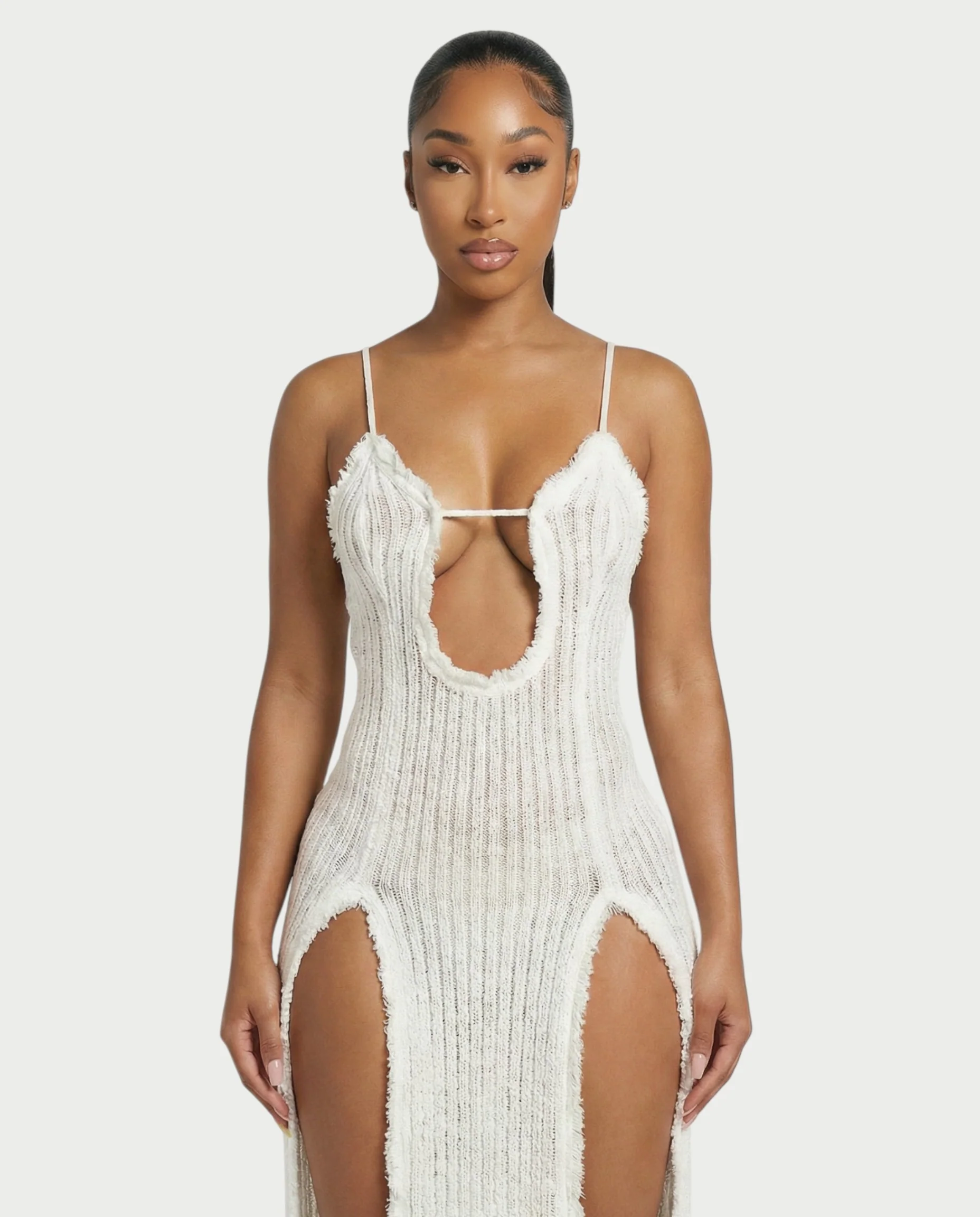 ISLA Deep-Plunge Dual-Slit Maxi Dress - Image 9