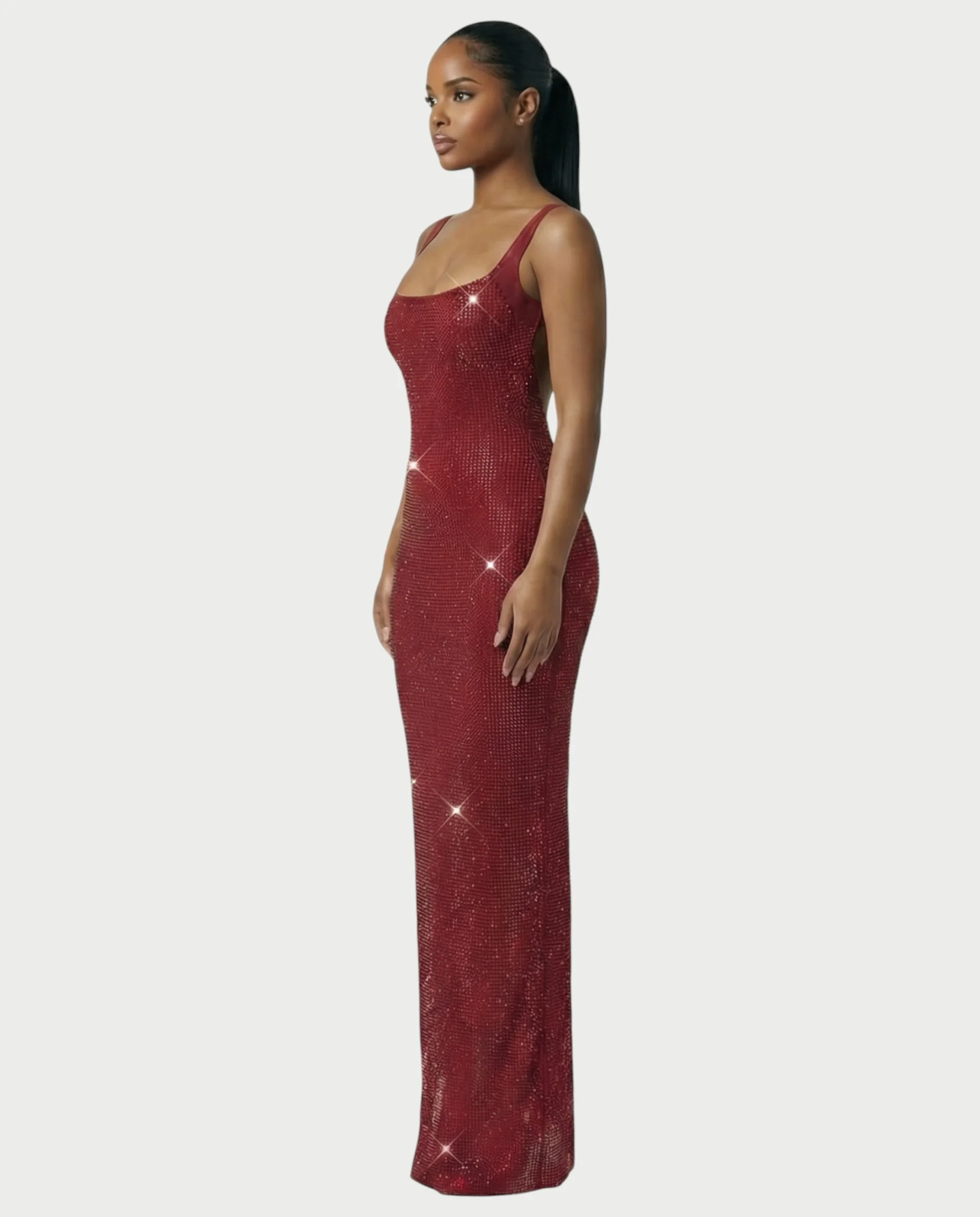 JADA Rhinestone Embelished Open-Back Maxi Dress - Image 13