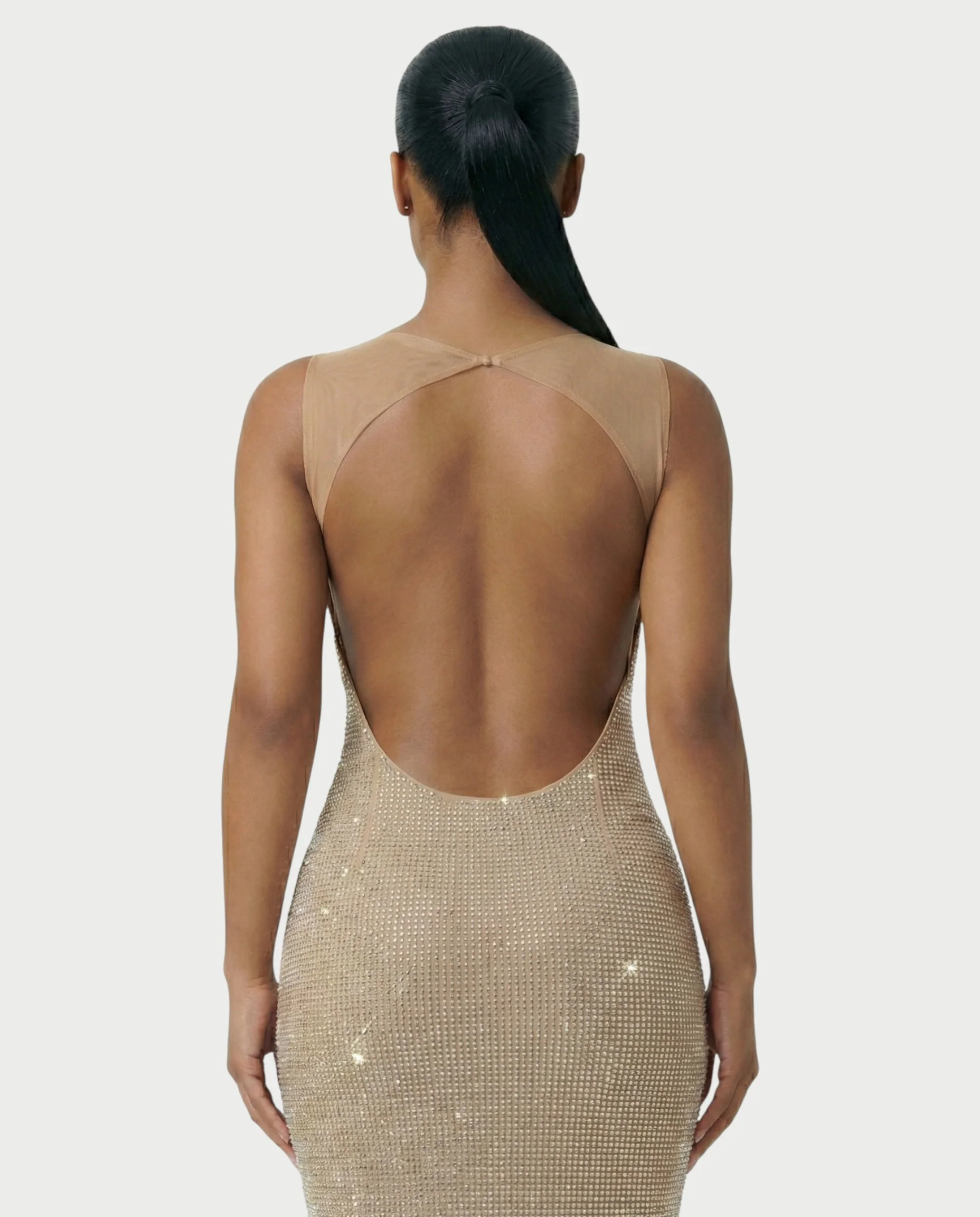 JADA Rhinestone Embelished Open-Back Maxi Dress - Image 5