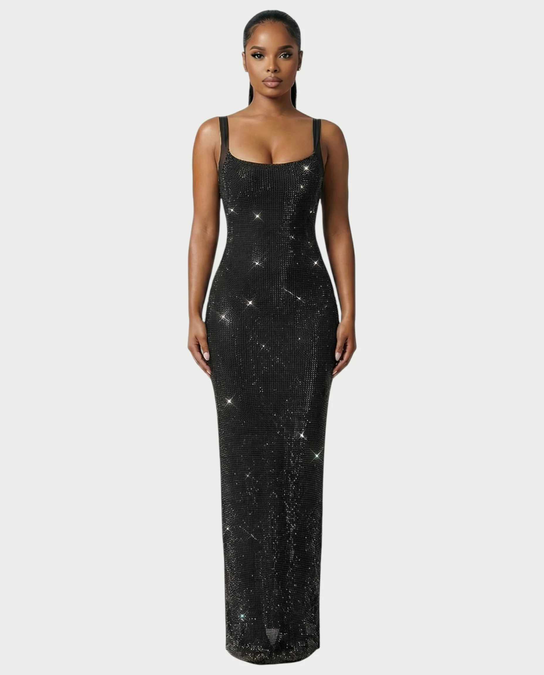 JADA Rhinestone Embelished Open-Back Maxi Dress - Image 6