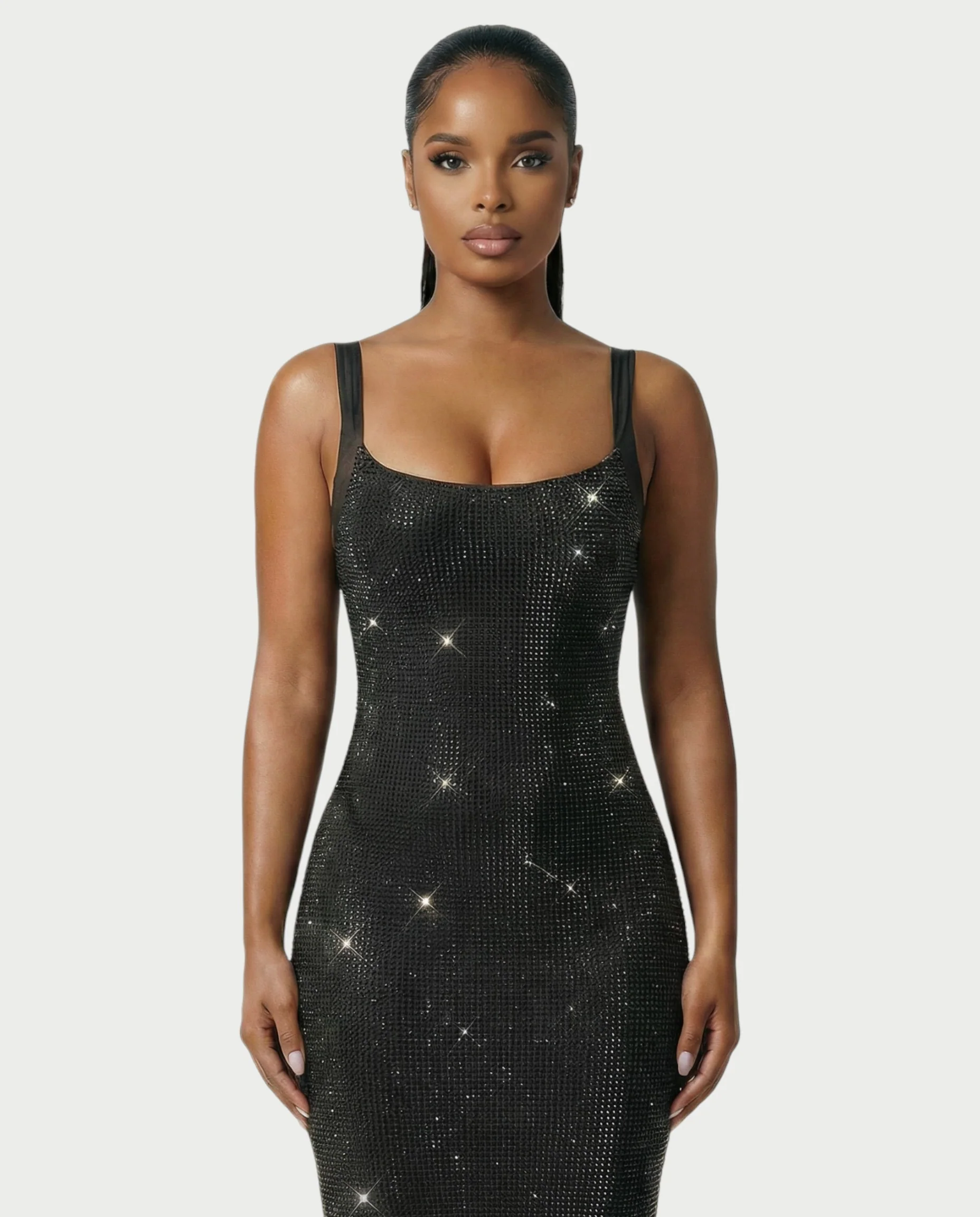 JADA Rhinestone Embelished Open-Back Maxi Dress - Image 9