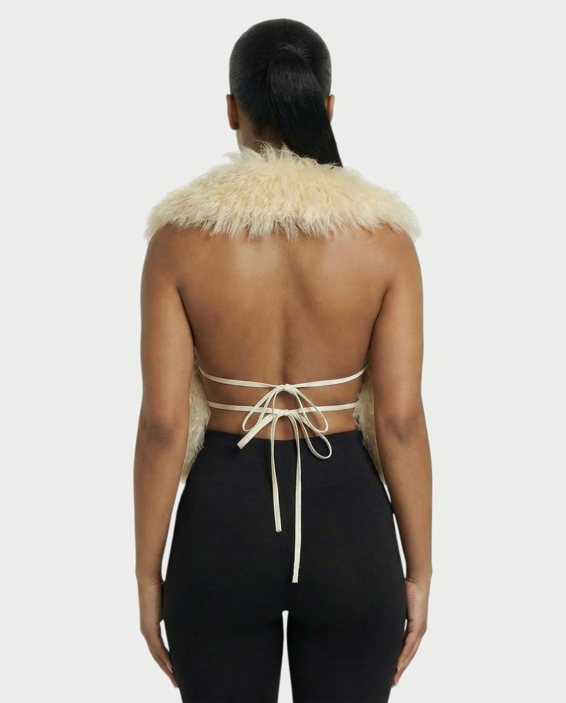 KAREYA Faux Fur Vest Top - Image 10