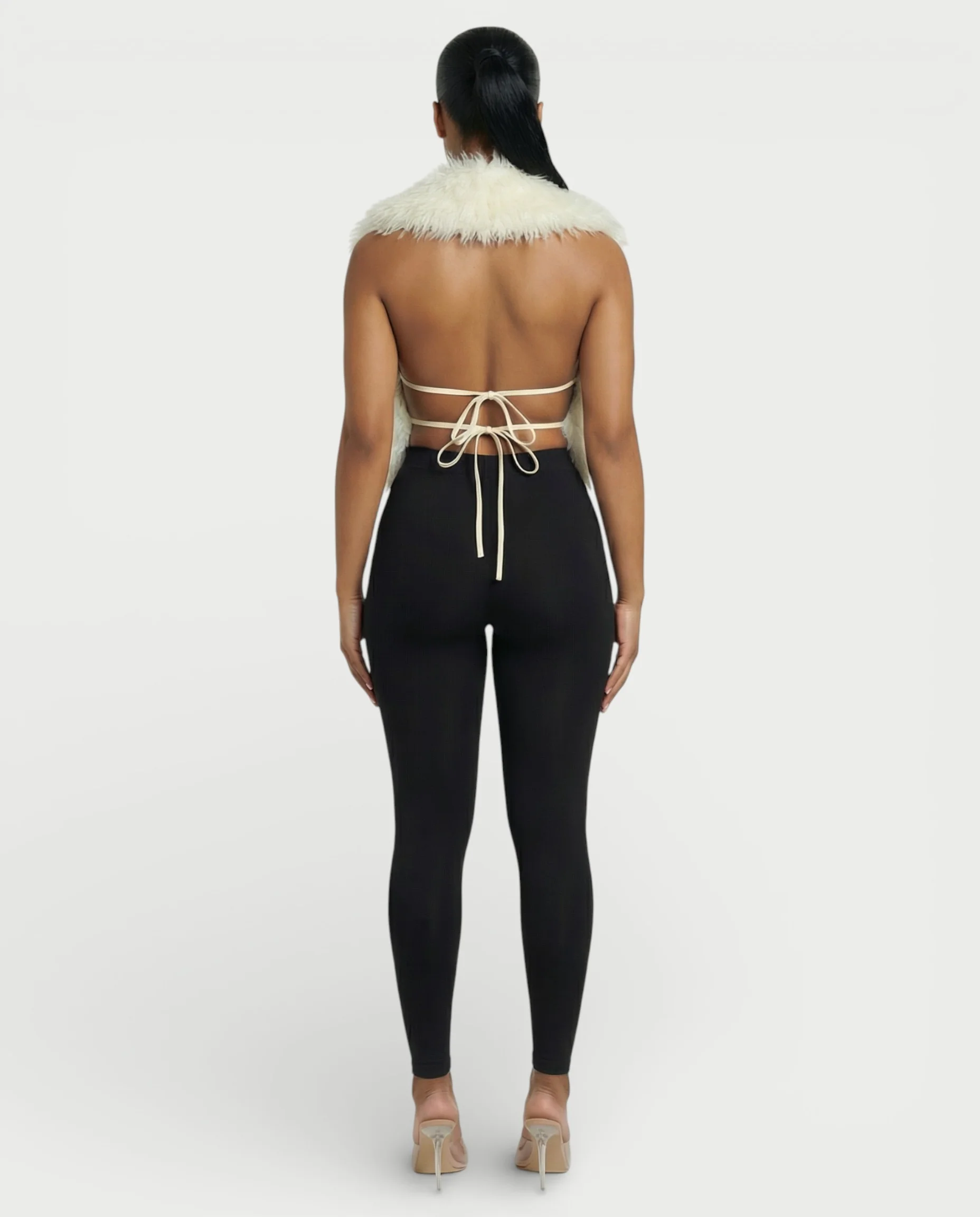 KAREYA Faux Fur Vest Top - Image 4